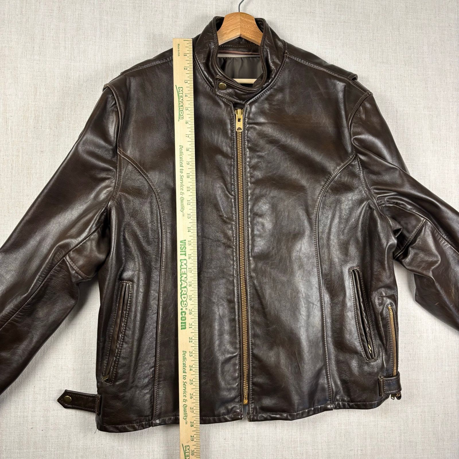Vintage VTG 70s Brown Leather Motorcycle Talon Zipper Sz 52 Jacket Size US XL / EU 56 / 4 - 10 Thumbnail
