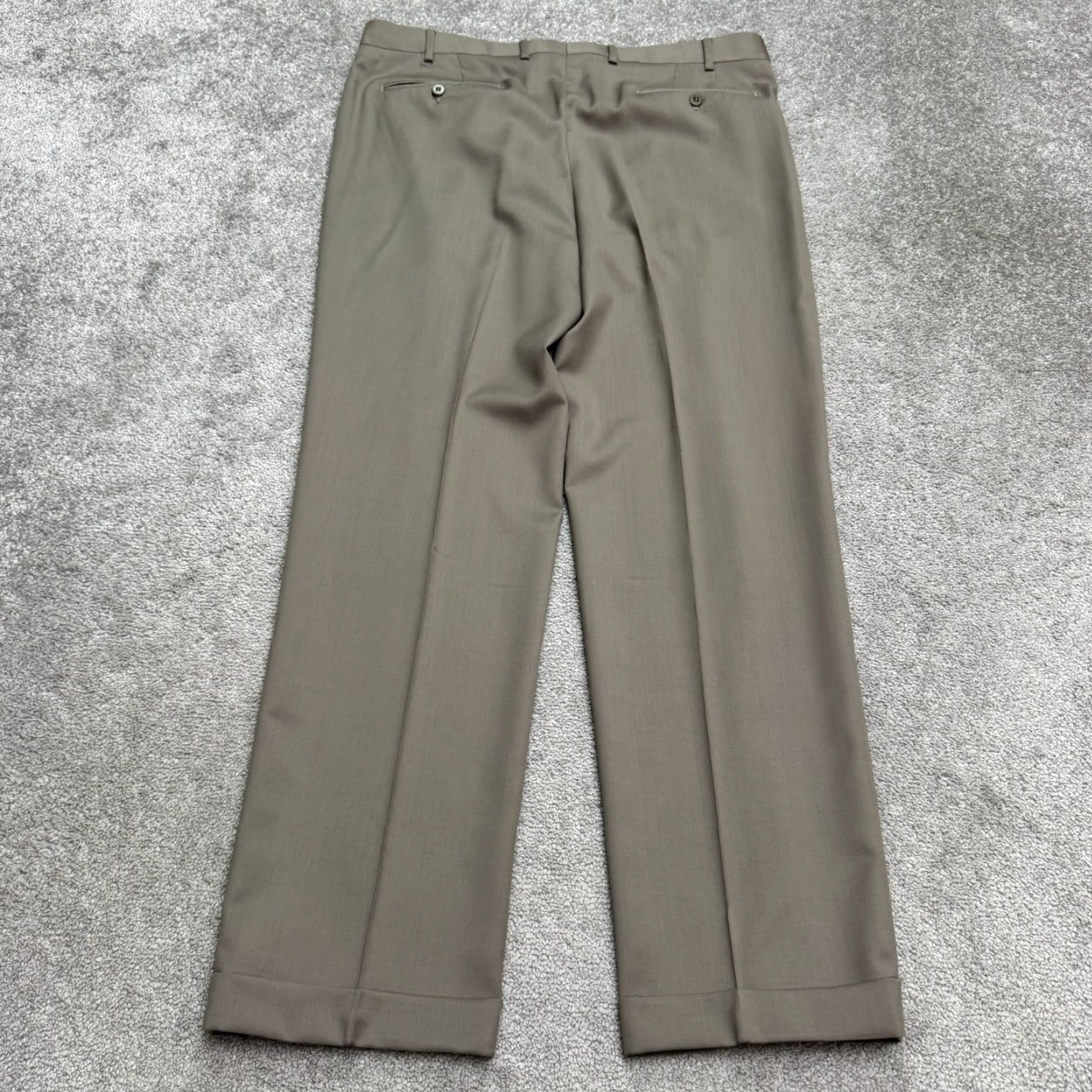 Zanella Zanella Mens 38x30 Wool Dress Pants Brown Straight Leg Vintage No Size US 38 / EU 54 - 2 Thumbnail