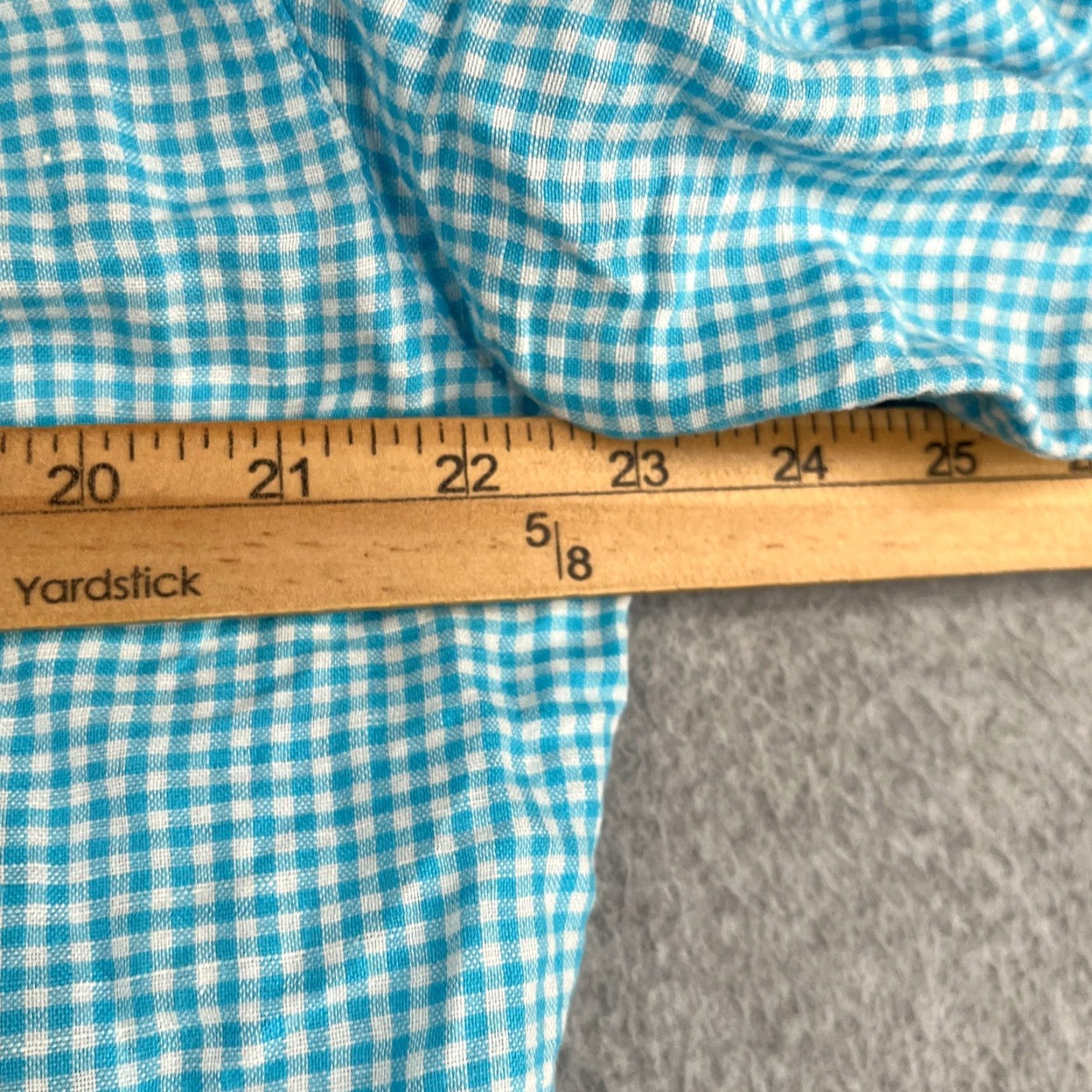 Vintage Alan Flusser Shirt Mens Button-Up Long Sleeve Linen Blend Gingham Medium Light Blue Casual Dress/Party Shirt Size US M / EU 48-50 / 2 - 7 Thumbnail