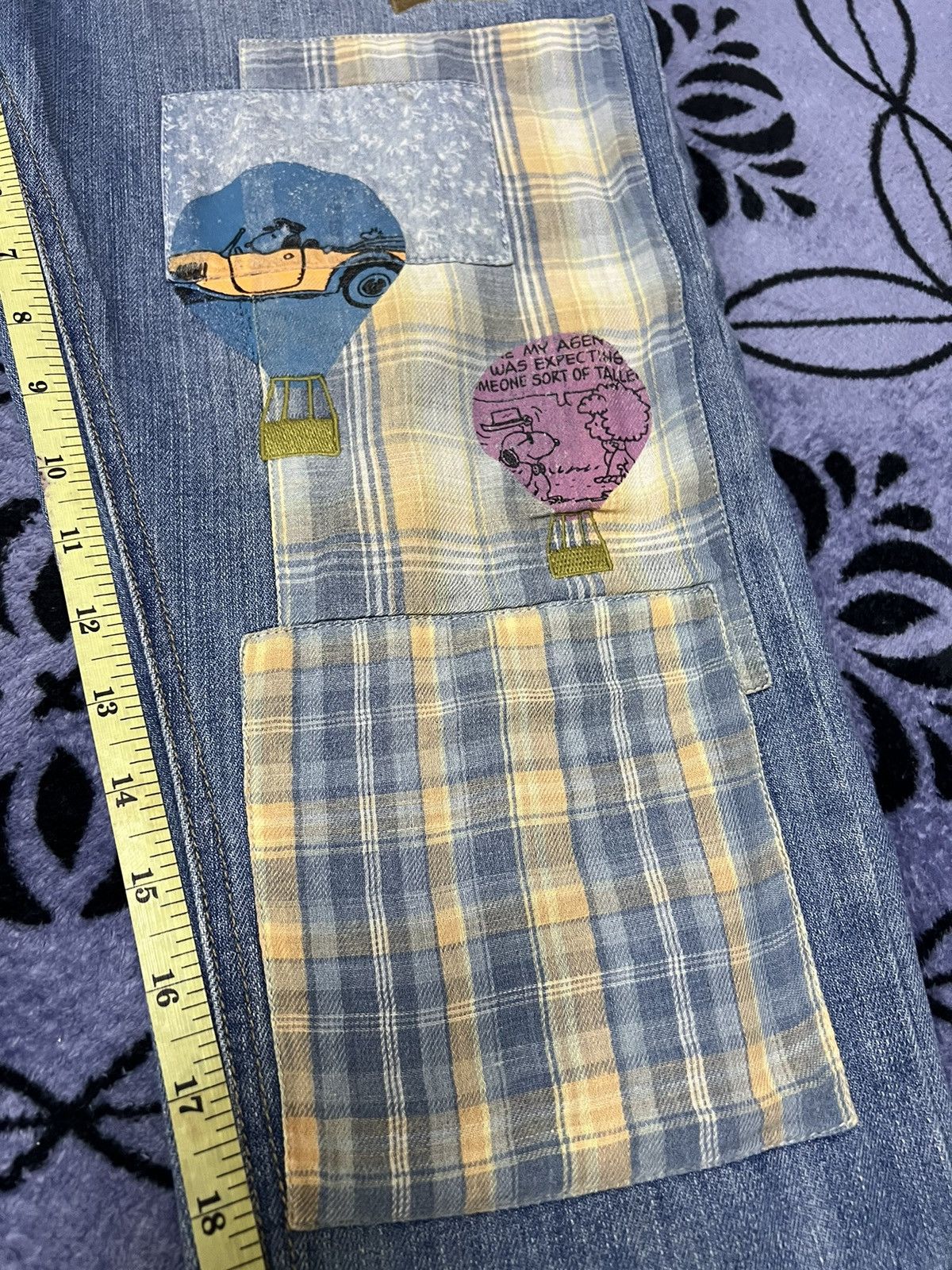 Peanuts × Vintage Peanuts Patchwork Jeans Size 30" / US 8 / IT 44 - 22 Thumbnail