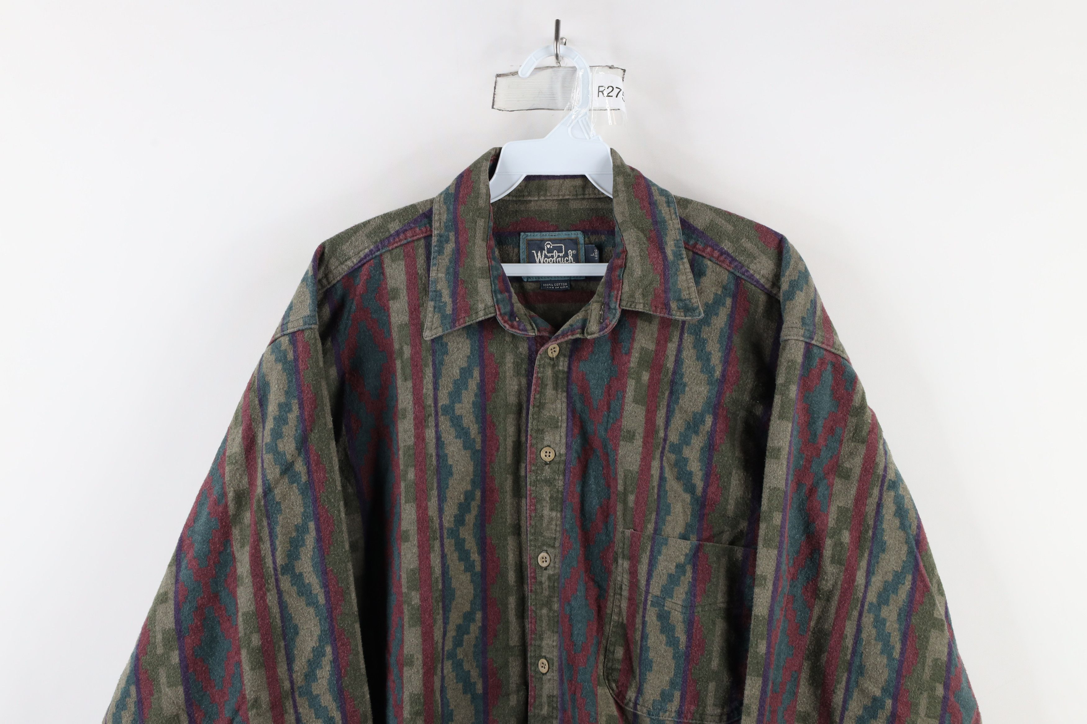 Vintage × Woolrich Woolen Mills Vintage 90s Woolrich Southwestern Chamois Cloth Button Shirt Size US L / EU 52-54 / 3 - 2 Thumbnail