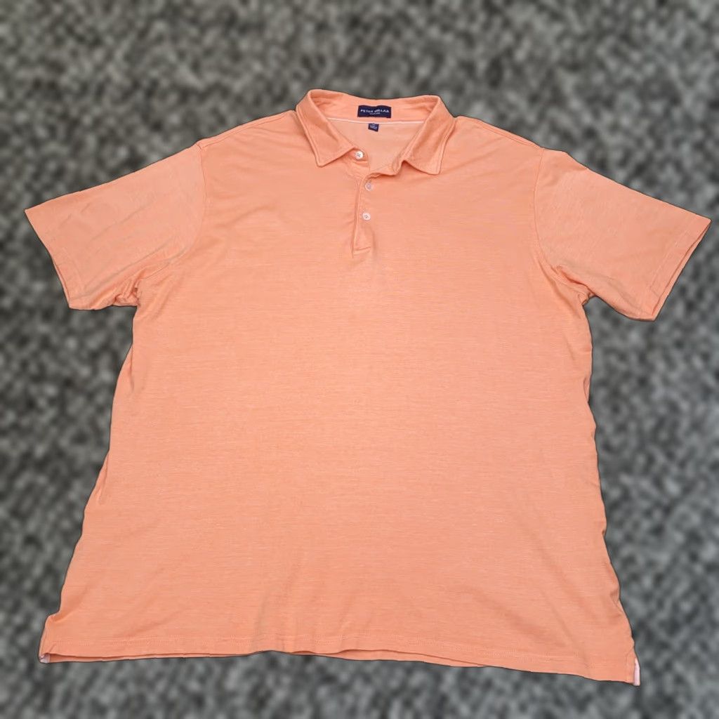 Peter Millar Peter Millar Polo Shirt Adult XL Orange Striped Preppy Mens Size US XL / EU 56 / 4 - 1 Thumbnail