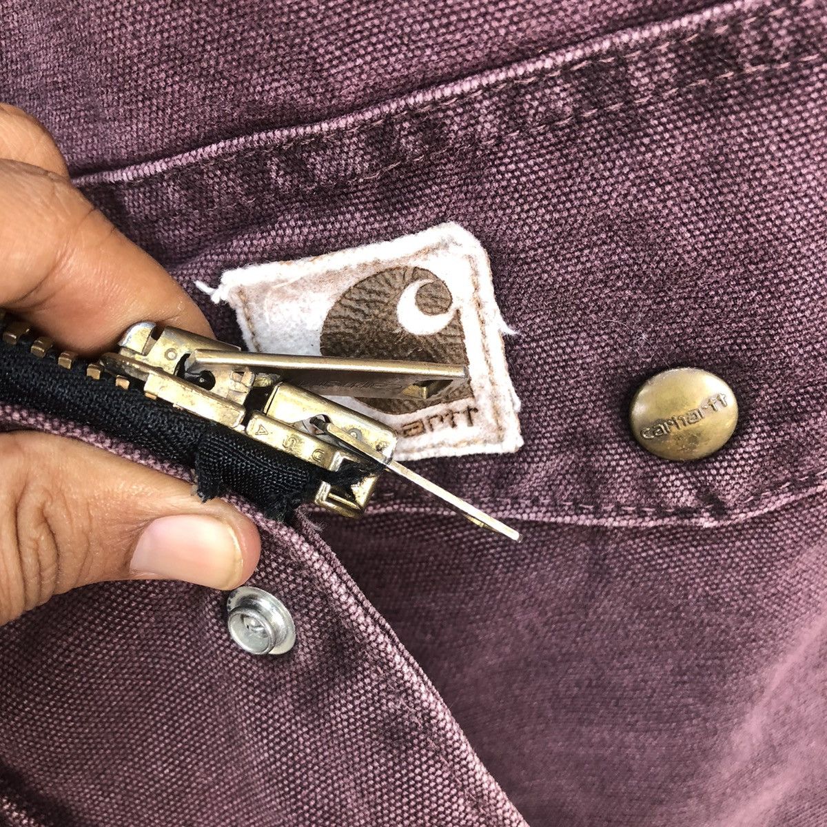 Carhartt 🔥Vintage Carhartt Dark Plum Oversized Jacket Size US XL / EU 56 / 4 - 10 Thumbnail