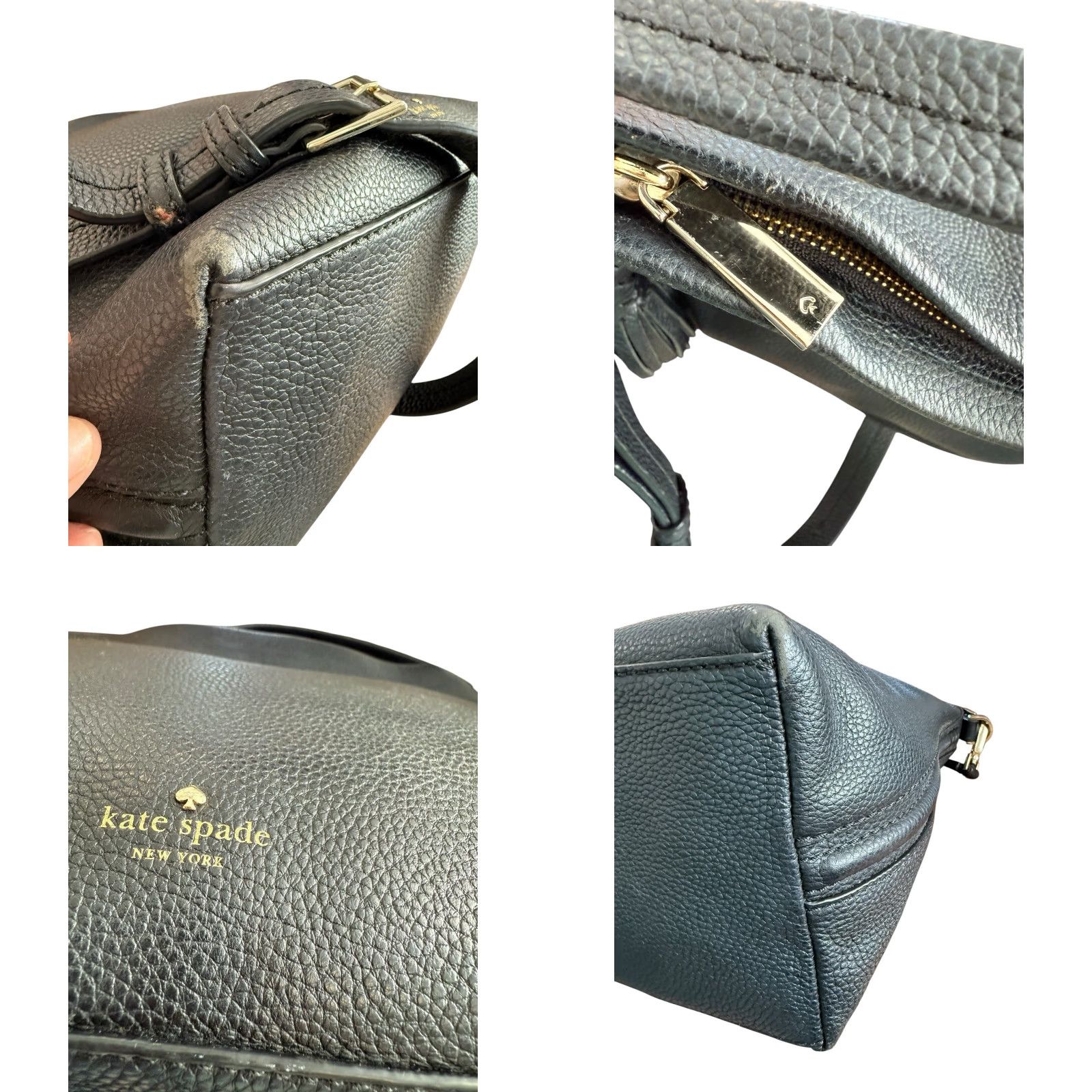 Vintage Kate Spade New York Black Orchard Street Natalya Satchel Pebbled Leather Medium Women's Bag Size ONE SIZE - 8 Thumbnail