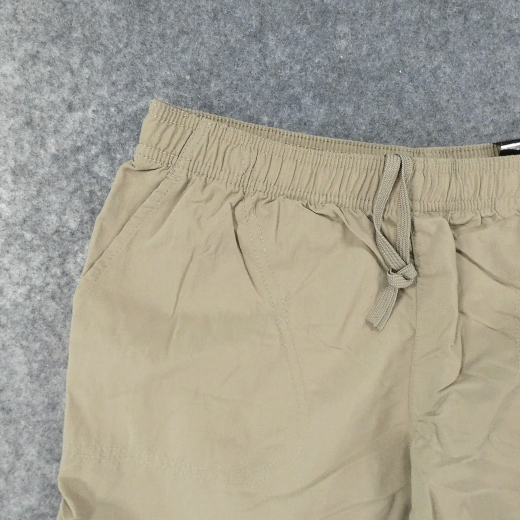Vintage Columbia Shorts Womens Small Flat Front Khaki Lightweight Drawstring Size 29" - 2 Thumbnail