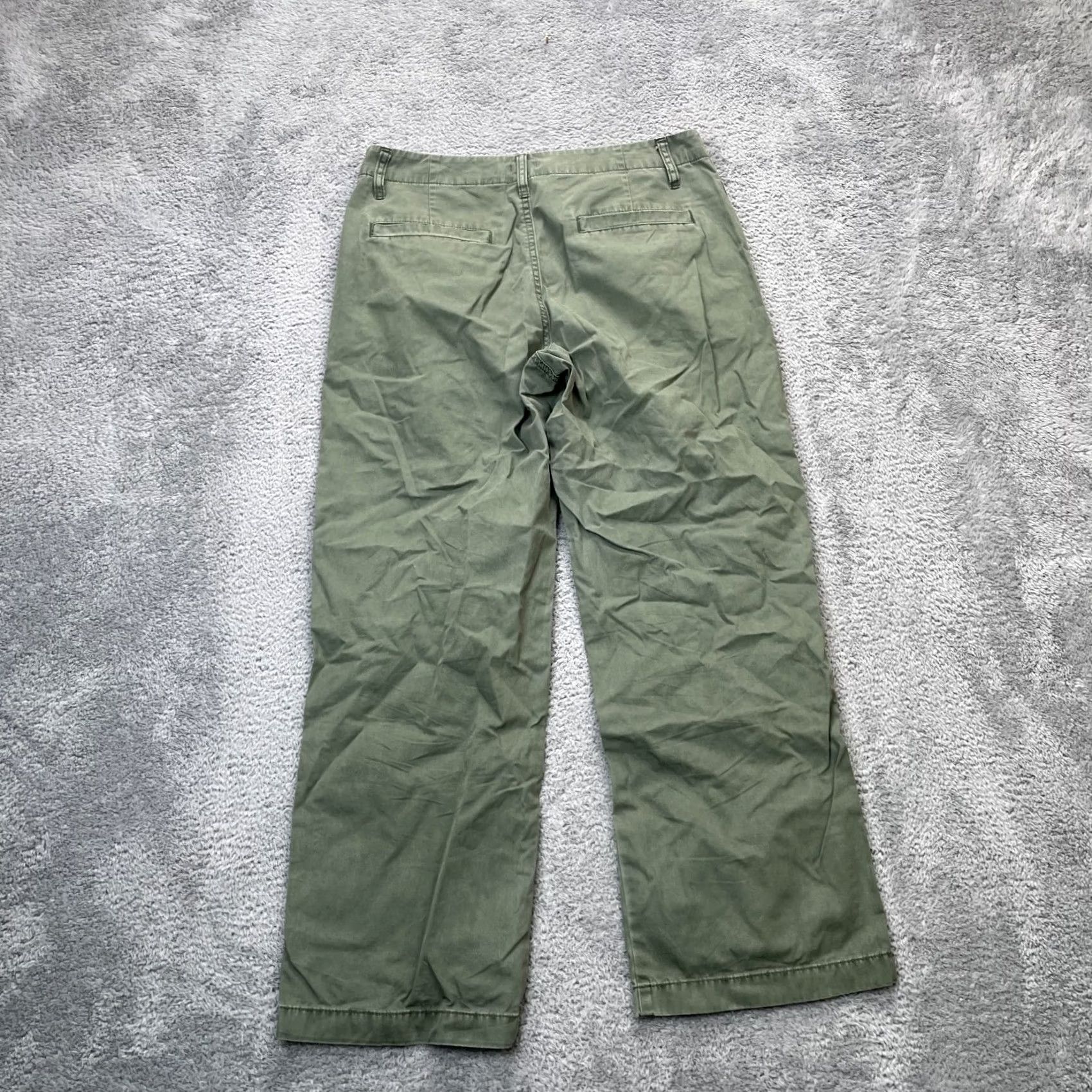 J.Crew J.CREW Pants Womens 27 Petite Green Sailor Heritage Chino Wide Leg Cotton Baggy Pants Regular Petite Green Chino Size 27" / US 4 / IT 40 - 2 Thumbnail