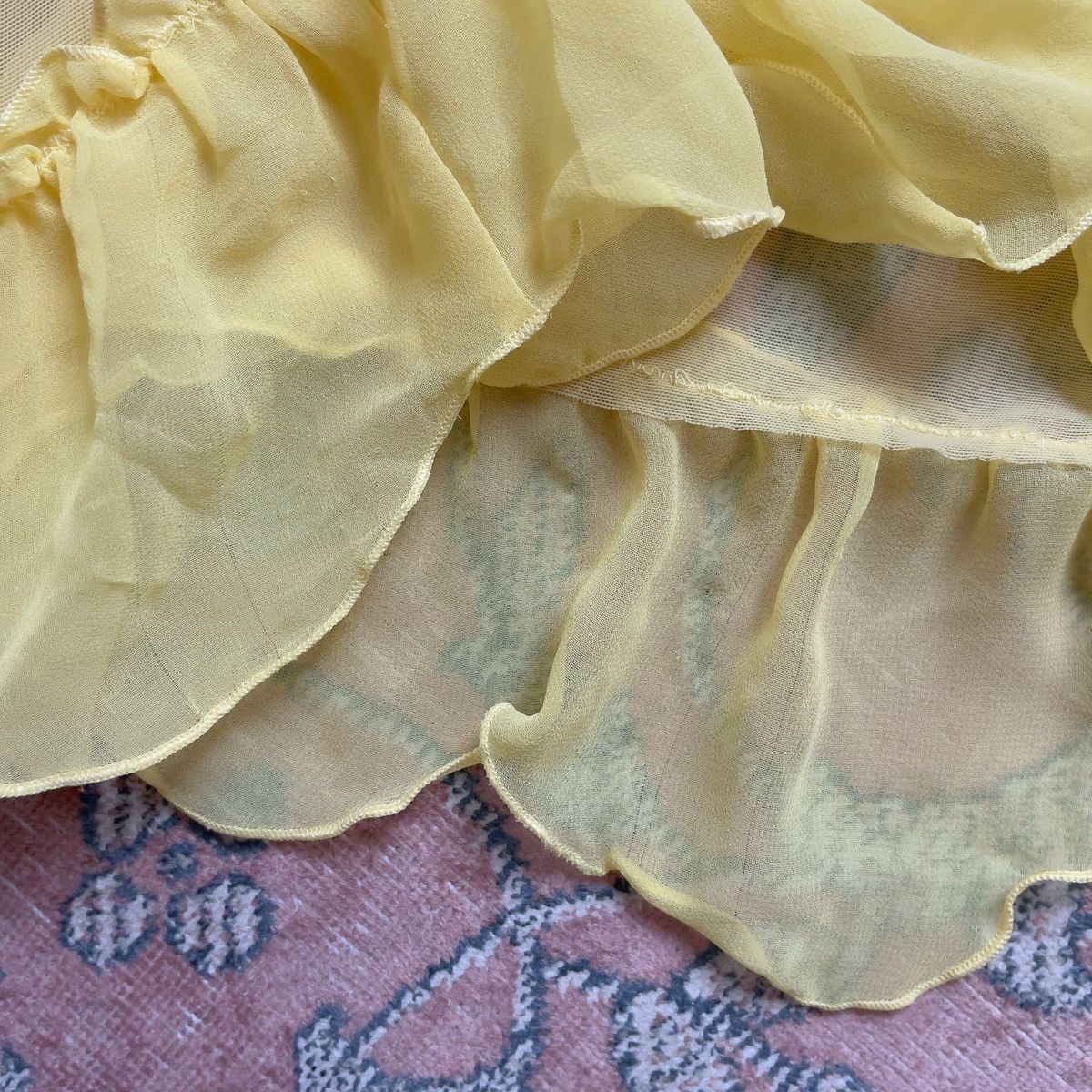 Victoria's Secret Romantic Yellow Mesh Bra & Mini Skirt Sheer Set(36B-C/34C-D) Size ONE SIZE - 14 Thumbnail