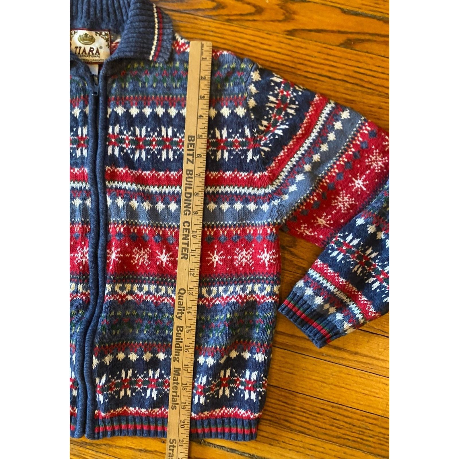 Vintage VTG Tiara International Zip Fair Isle Sweater Jacket Women’s Size XL / US 12-14 / IT 48-50 - 6 Thumbnail