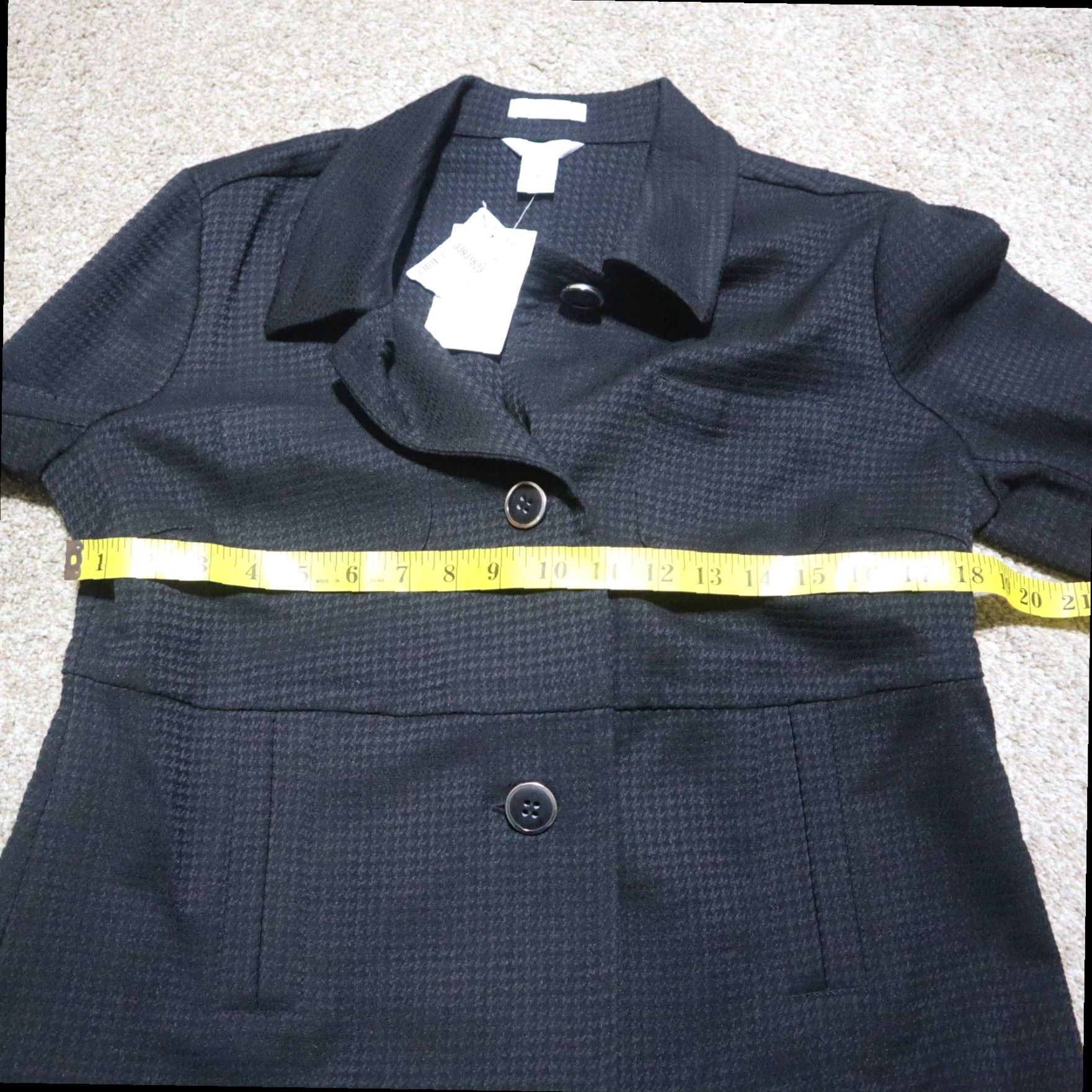 Vintage Christopher & Banks Women's Black Cotton Button Up Jacket Coat Size S Small Size S / US 4 / IT 40 - 5 Thumbnail