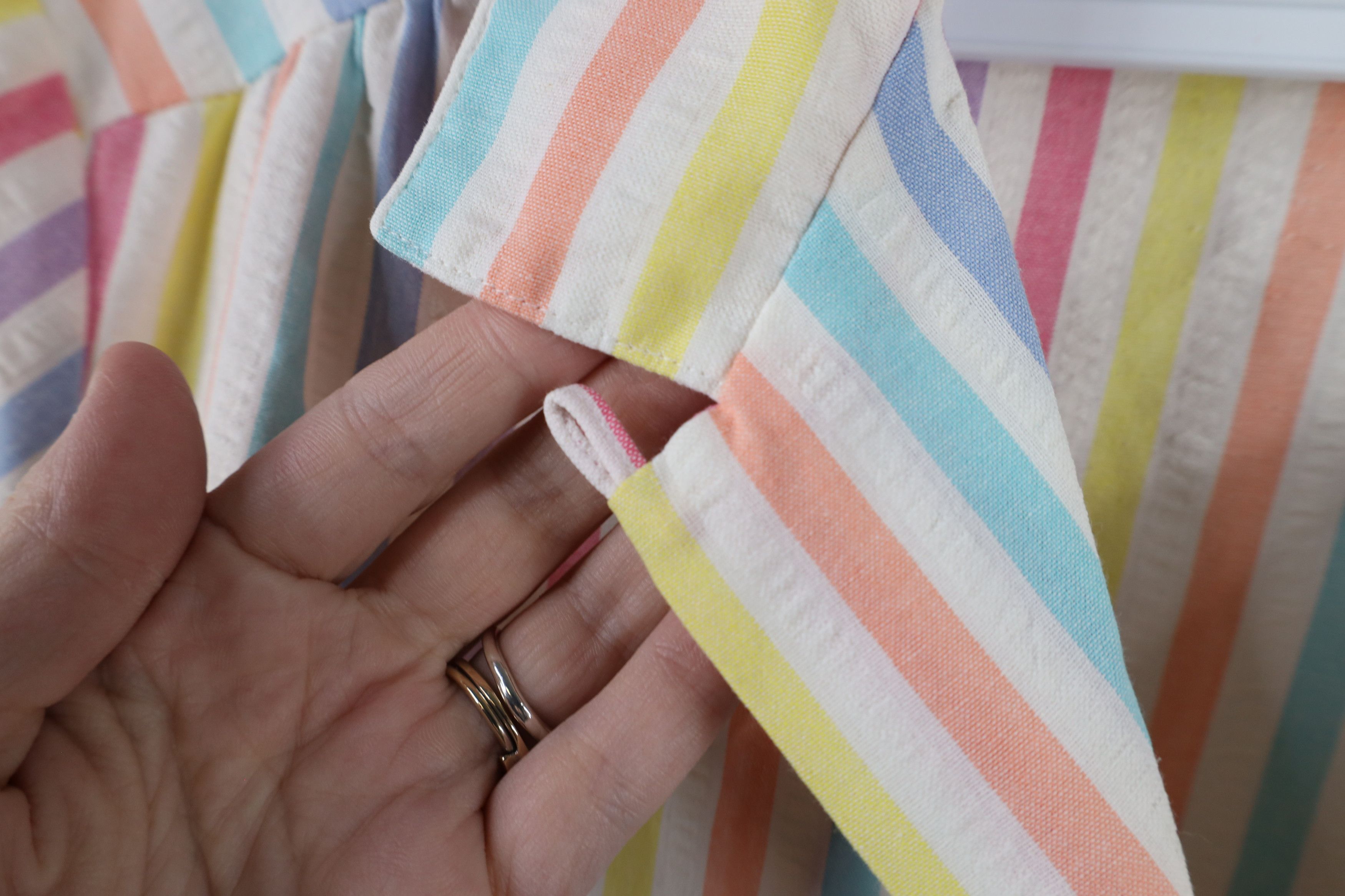 Vintage Vintage 70s Streetwear Rainbow Striped Button Shirt USA Size XXL / US 16-18 / IT 52-54 - 6 Thumbnail