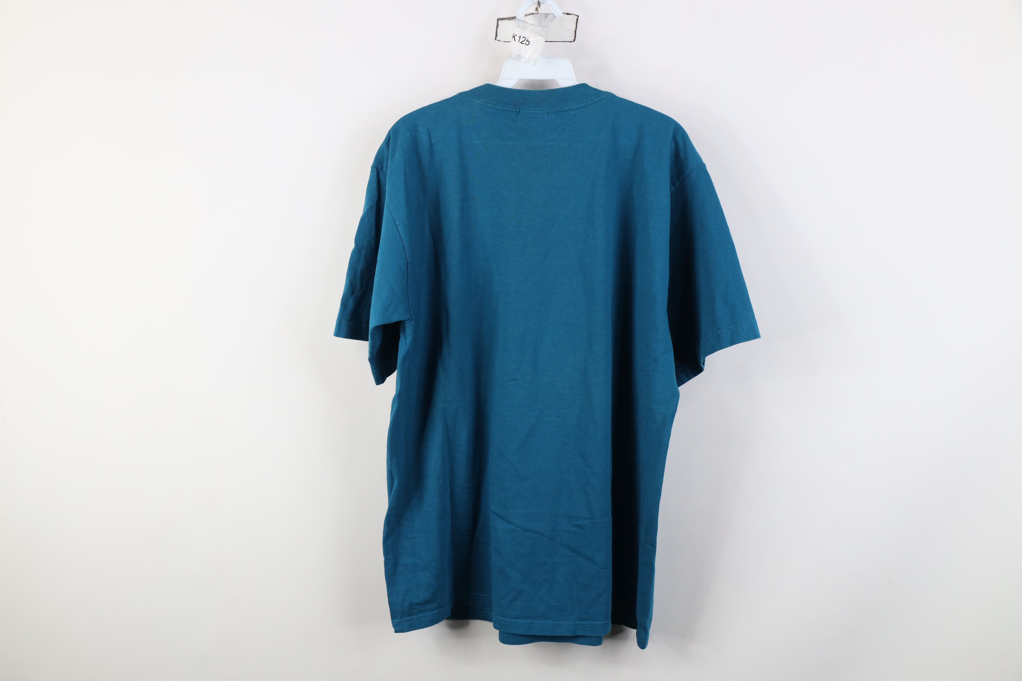 Vintage Vintage 90s Streetwear Heavyweight Cotton T-Shirt Blue USA Size US L / EU 52-54 / 3 - 11 Thumbnail