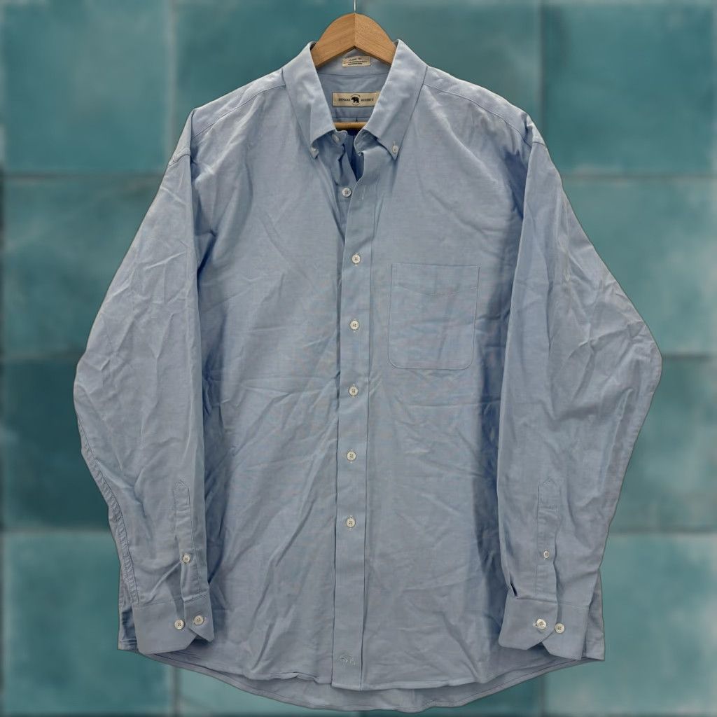 Vintage Onward Reserve Shirt Mens Large Blue Oxford Classic Fit Stretch Button Front Size US L / EU 52-54 / 3 - 1 Thumbnail