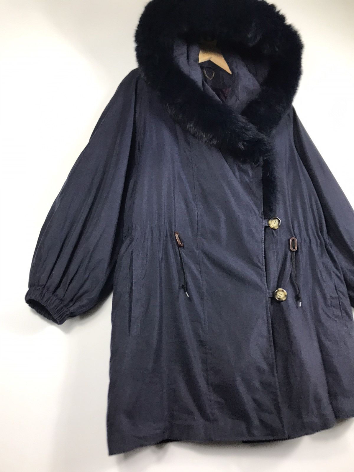 ROTATE ⚡️Vintage Birger Christensen Hooded Faux Fur Button Jacket Size S / US 4 / IT 40 - 2 Thumbnail