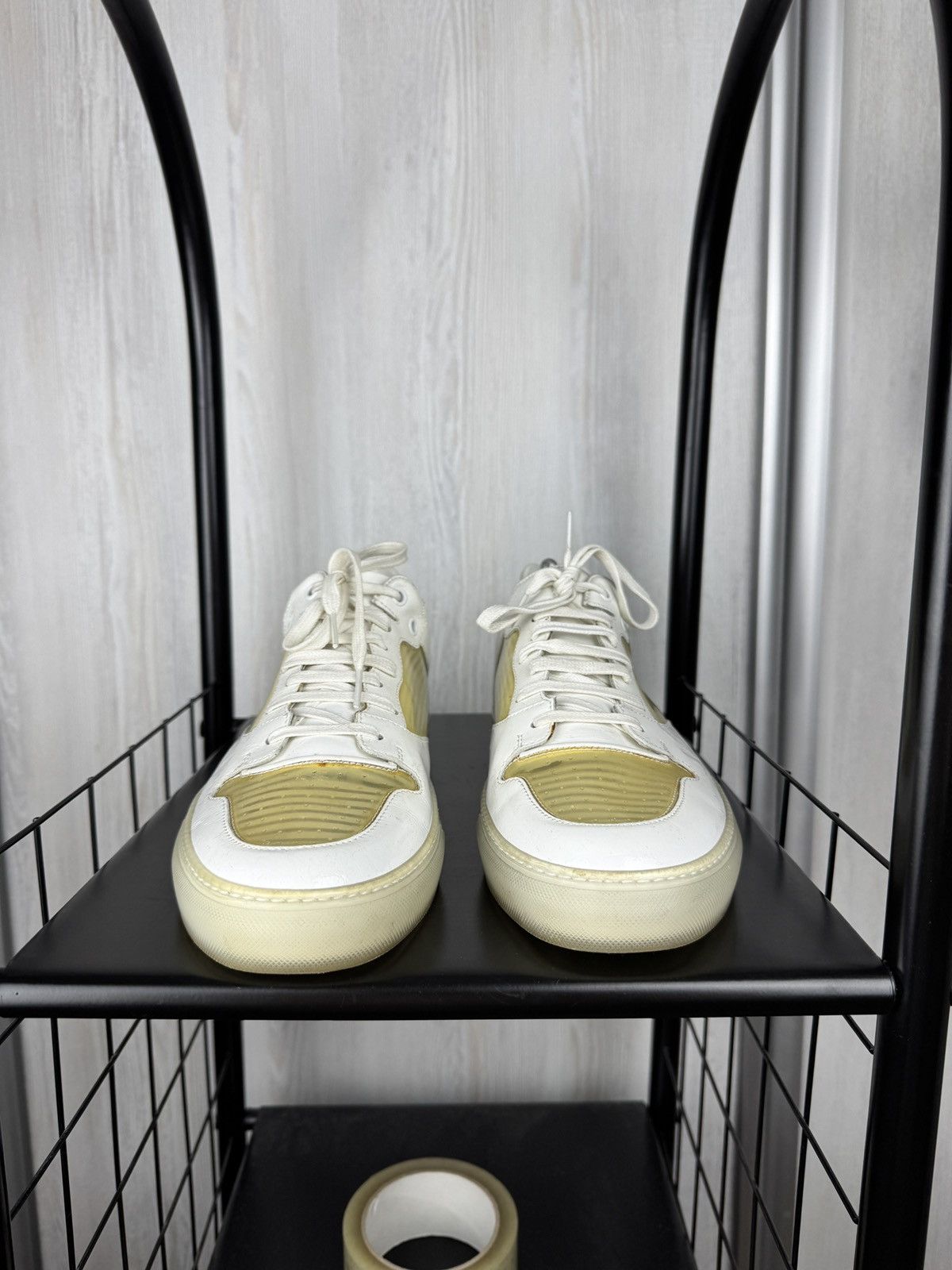 Balenciaga MENS BALENCIAGA WHITE LEATHER LACE-UP SNEAKERS EU 42 341772 Size US 9 / EU 42 - 5 Thumbnail