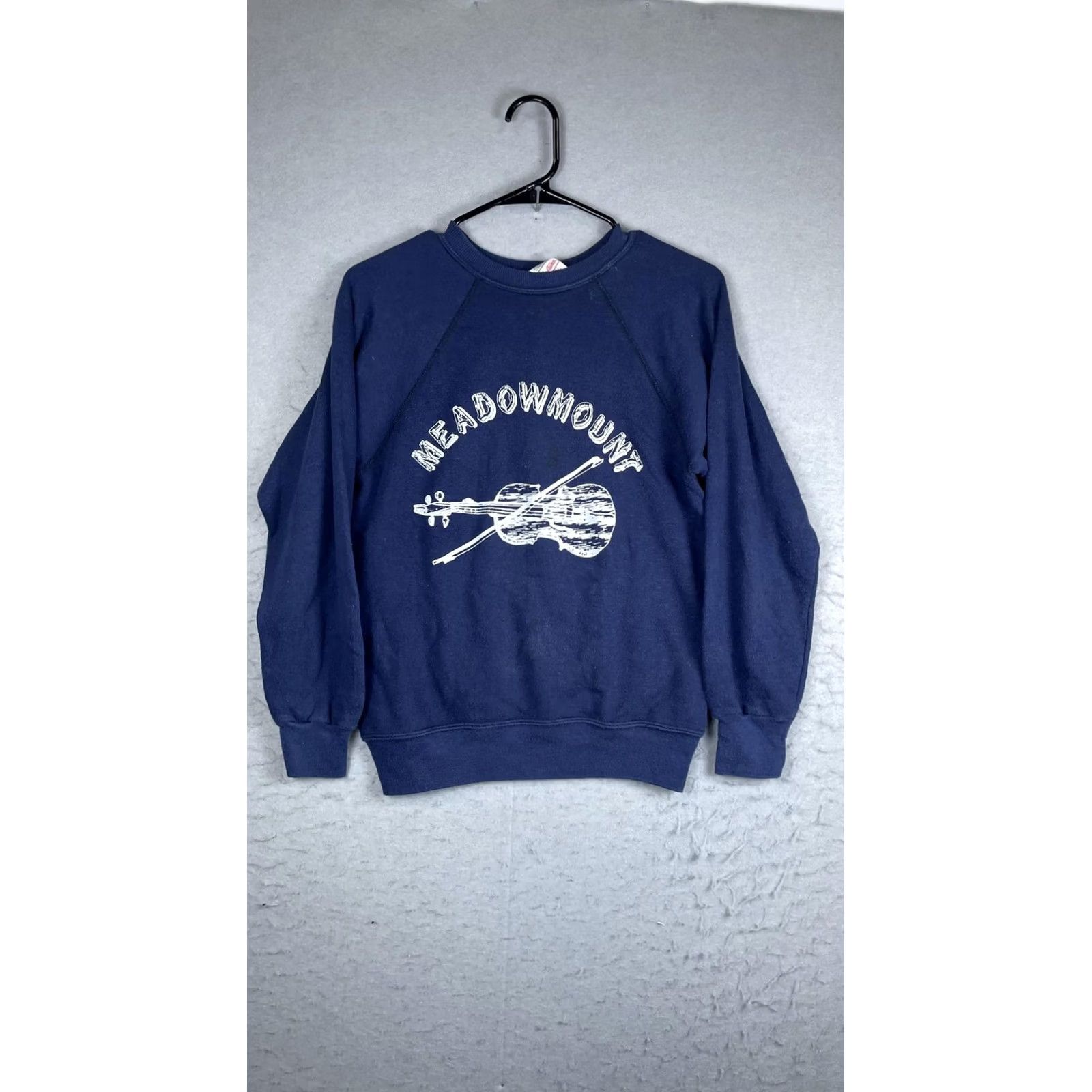 Vintage VINTAGE Sportswear Sweatshirt Mens Small Blue Meadowmount Violin Music Graphic Size US S / EU 44-46 / 1 - 2 Thumbnail