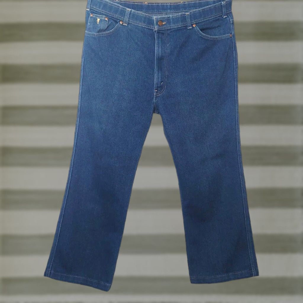 Levi's VINTAGE Levi's Action Jeans Men 43x28 Denim Blue Relaxed Fit 5-Pocket Straight Blue Jeans Retro 90s Mens Size US 43 - 1 Thumbnail