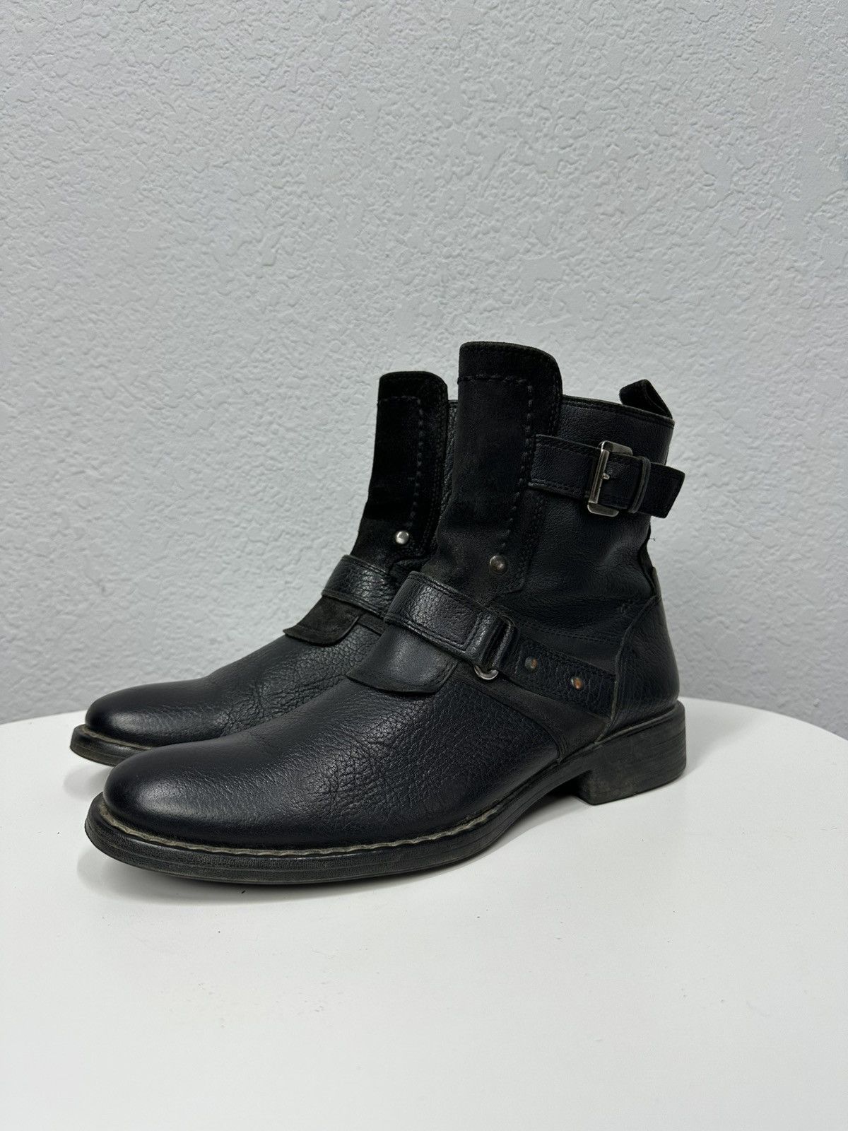 Ecco AS 98 Vibe Artisan Black Leather Side Zip Ankle Biker Boots Size US 9 / EU 42 - 6 Thumbnail