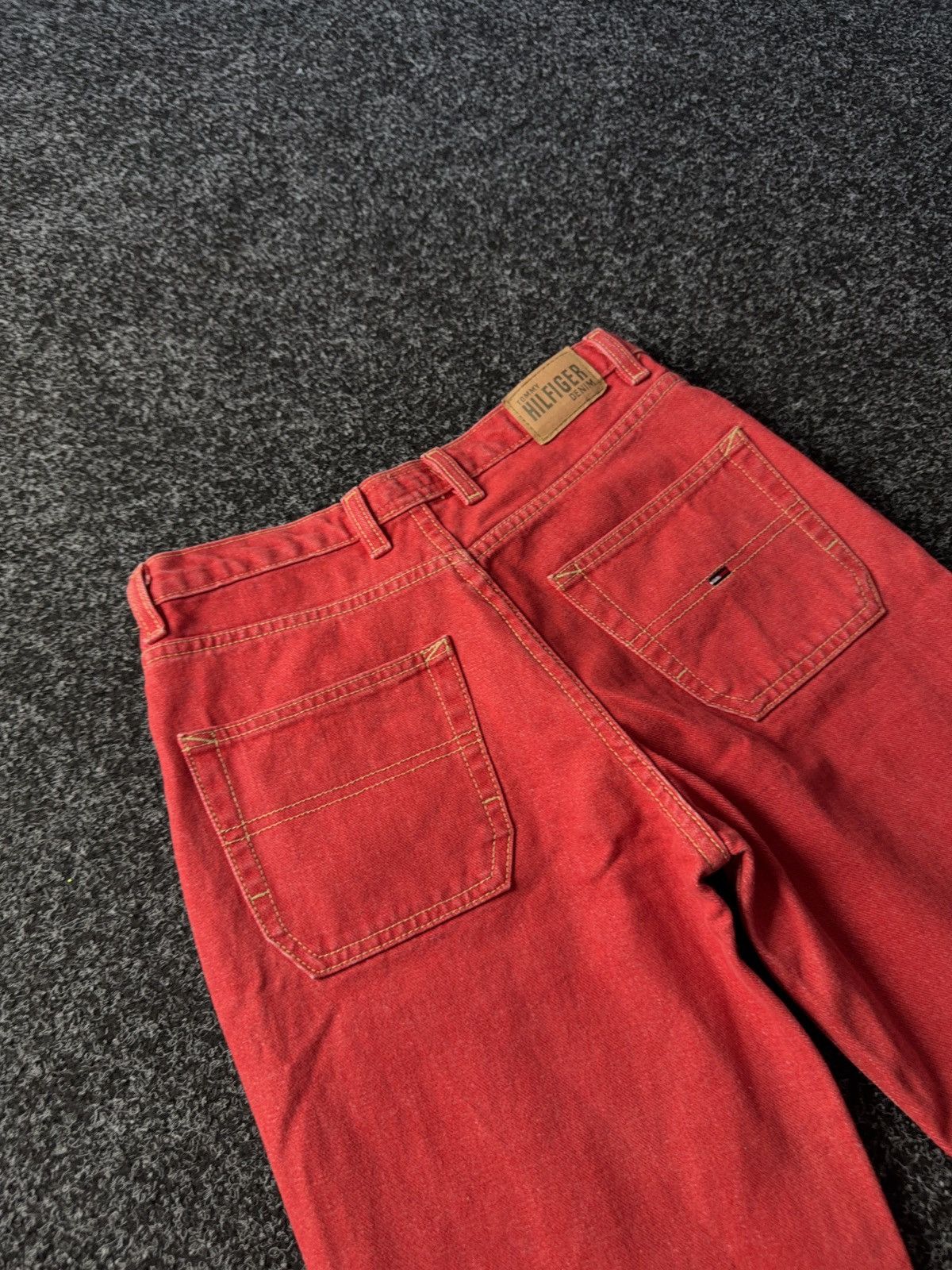 Japanese Brand × Tommy Hilfiger Tommy Hilfiger Hipster Red Flare Jeans Y2K Japanese style Size 27" / US 4 / IT 40 - 14 Thumbnail