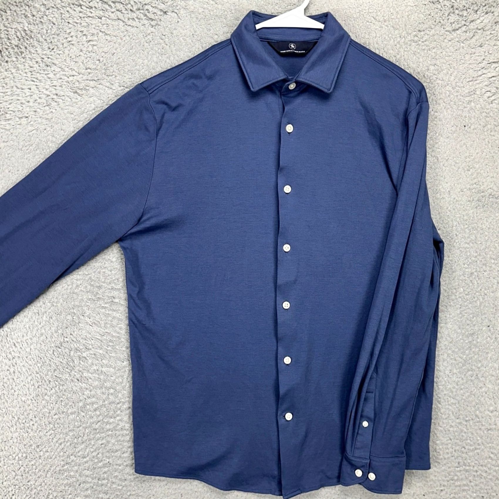 Hart Schaffner Marx Hart Schaffner Marx Shirt Adult Men Small Navy Blue Button Up Long Sleeve Casual Size US S / EU 44-46 / 1 - 2 Thumbnail