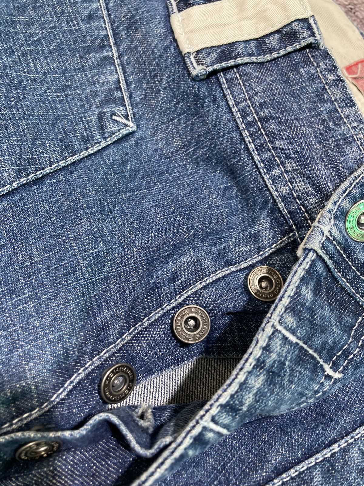JNCO Vintage Y2K Fishbone Multi-pocket Flared Washed Jeans Pants Size US 30 / EU 46 - 10 Thumbnail