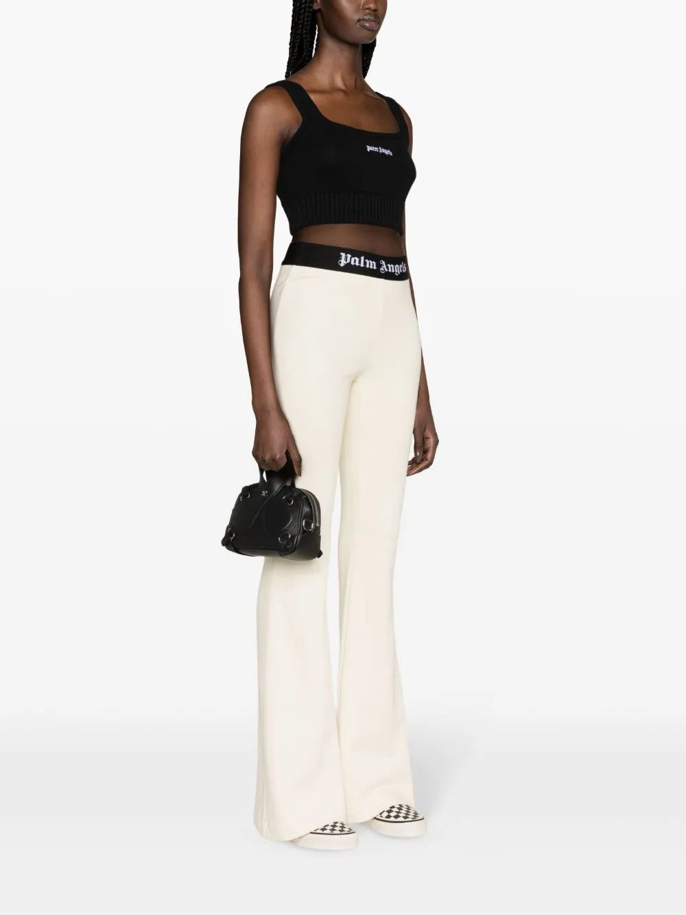 Palm Angels o1y1125 Sweatpant in Off-White/Black Size 27" / US 4 / IT 40 - 2 Thumbnail