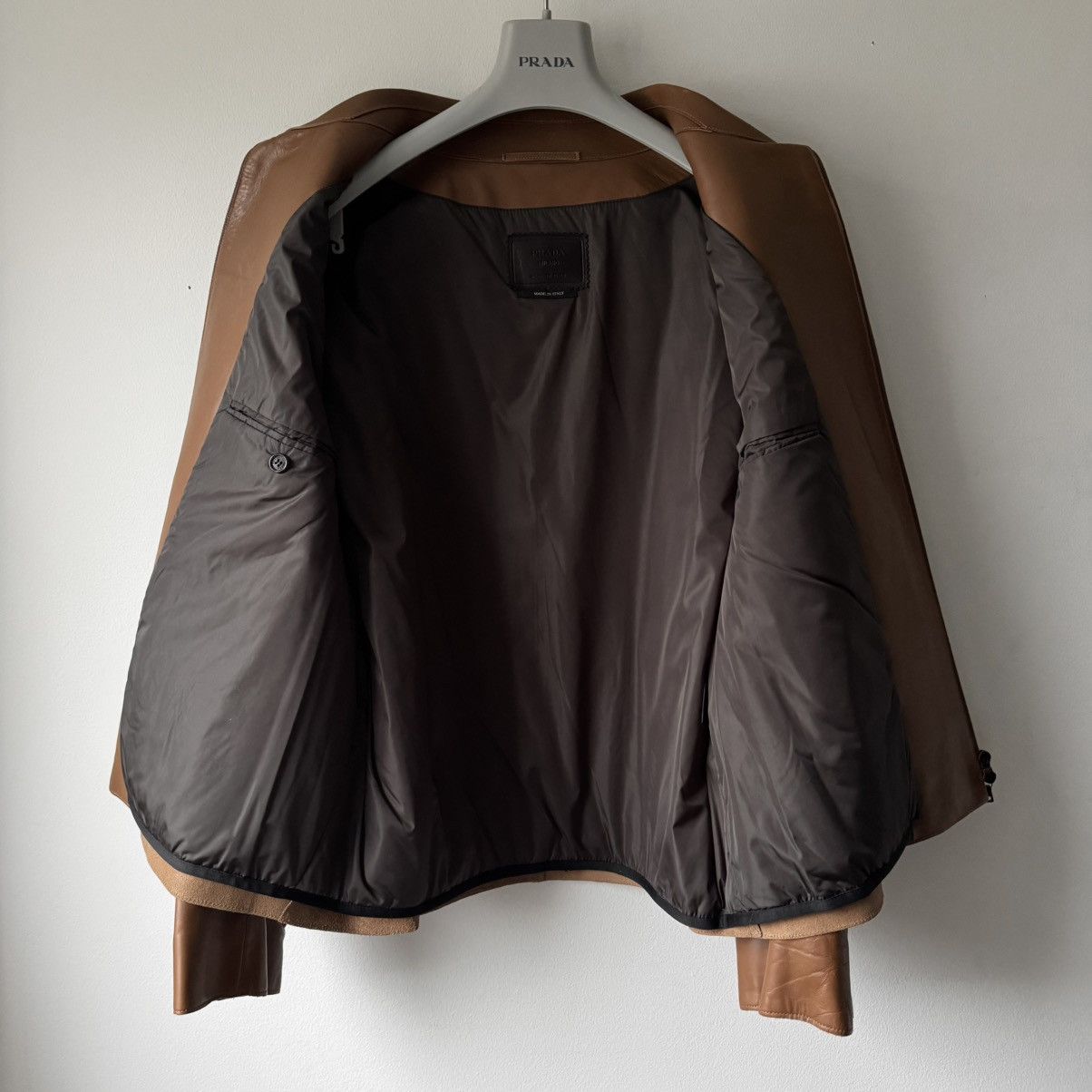 Prada Prada FW2000 Insulated Calf Leather Zip-Up Blouson Jacket Size US L / EU 52-54 / 3 - 9 Thumbnail