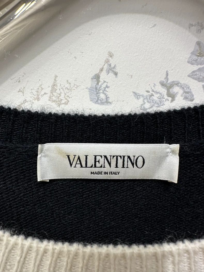Valentino Valentino Black and white color-blocked knitted lace dress Size S / US 4 / IT 40 - 3 Thumbnail