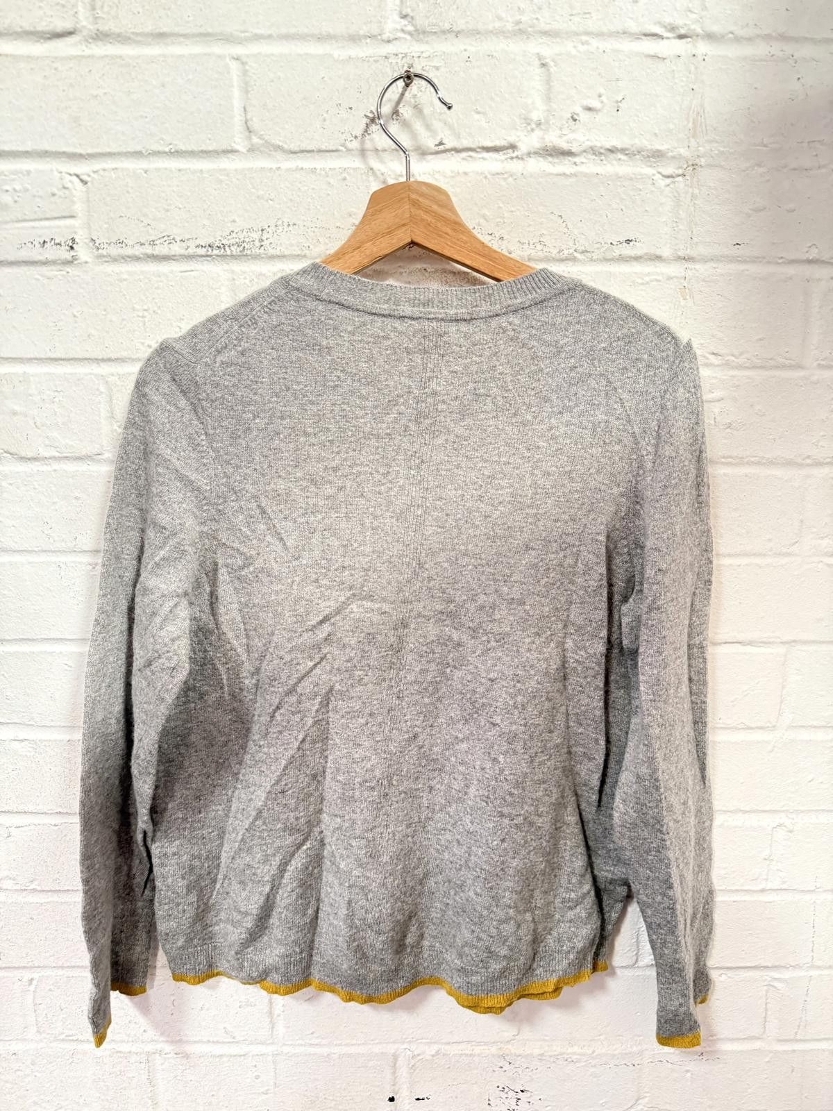 Other White Stuff Grey Floral Patterned Women's Sweater UK 14 EU Size L / US 10 / IT 46 - 4 Thumbnail