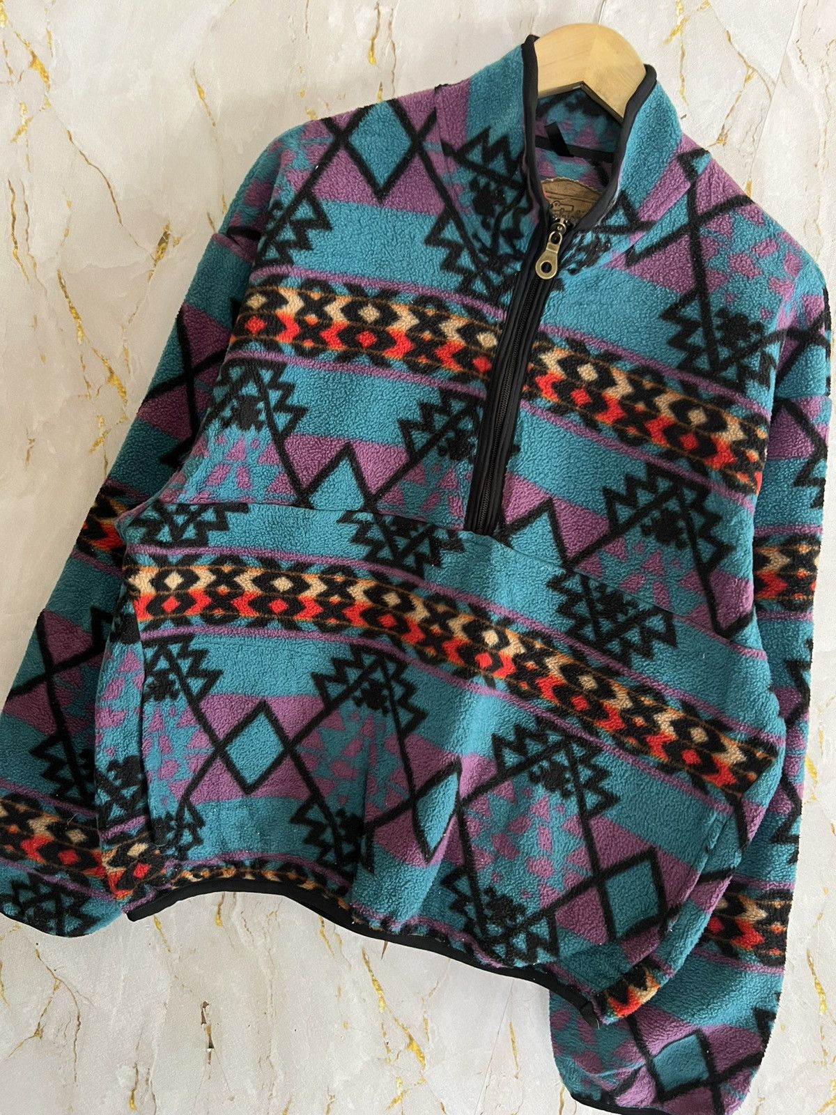 Woolrich Woolen Mills Vintage Woolrich Navajo Fleece Jacket – 90s Tribal Pattern Size US M / EU 48-50 / 2 - 5 Thumbnail