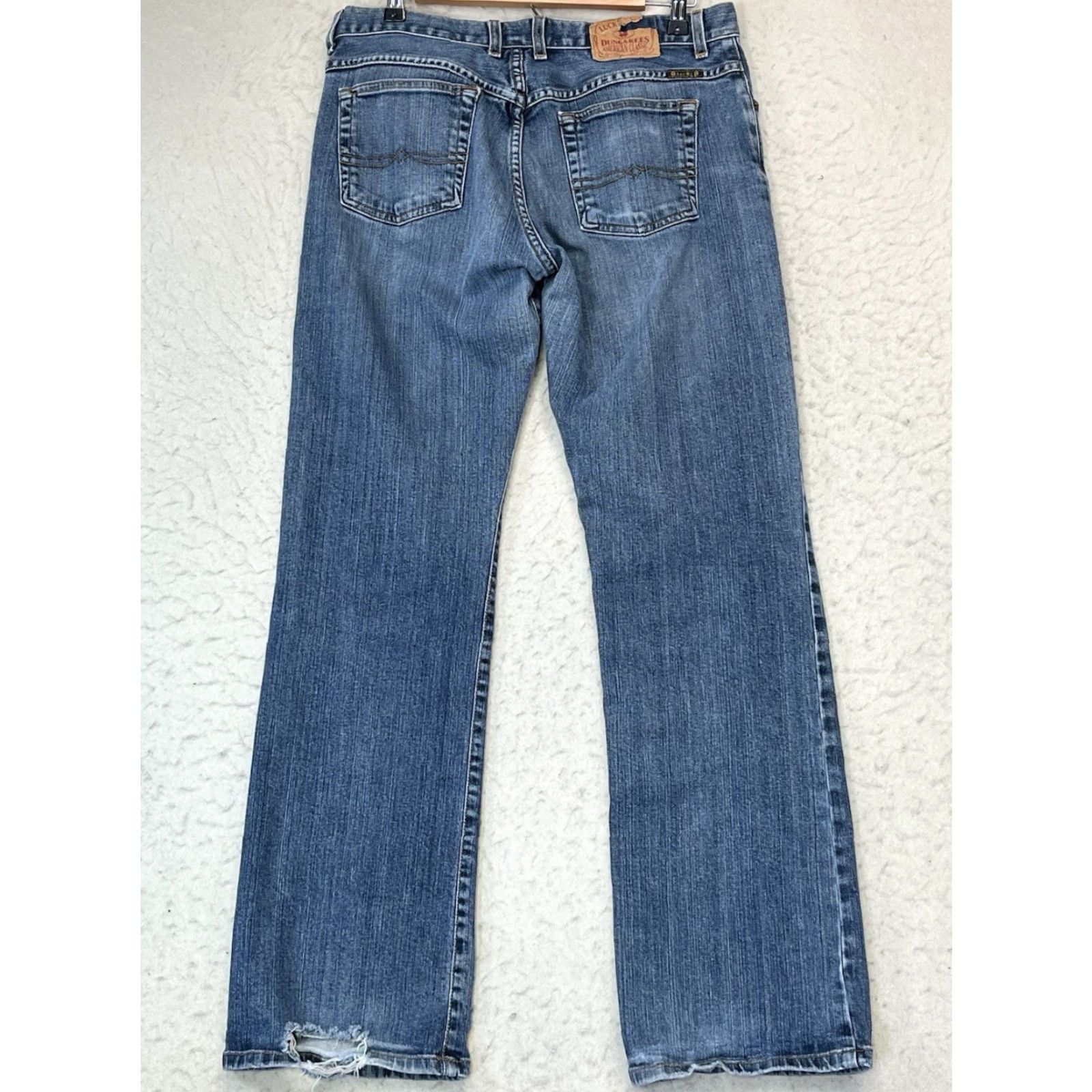 Lucky Brand VINTAGE Lucky Brand Jeans Womens Denim Classic Fit Straight Leg Sz 10/30 Distressed Blue Size 32" / US 10 / IT 46 - 2 Thumbnail