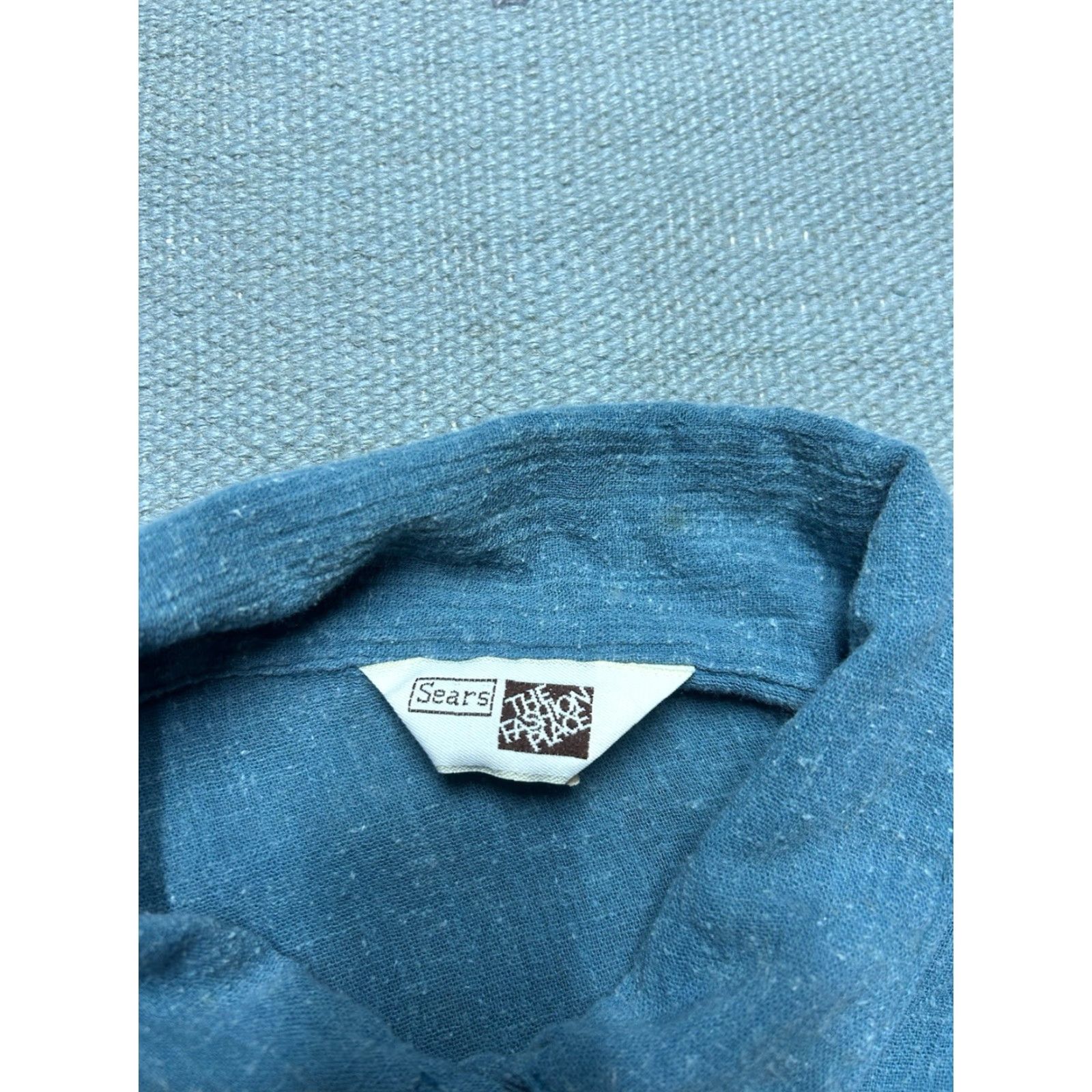 Vintage VINTAGE 70s Shirt blue textured 1/2 button short sleeve pullover women’s XL 42 Size XL / US 12-14 / IT 48-50 - 5 Thumbnail
