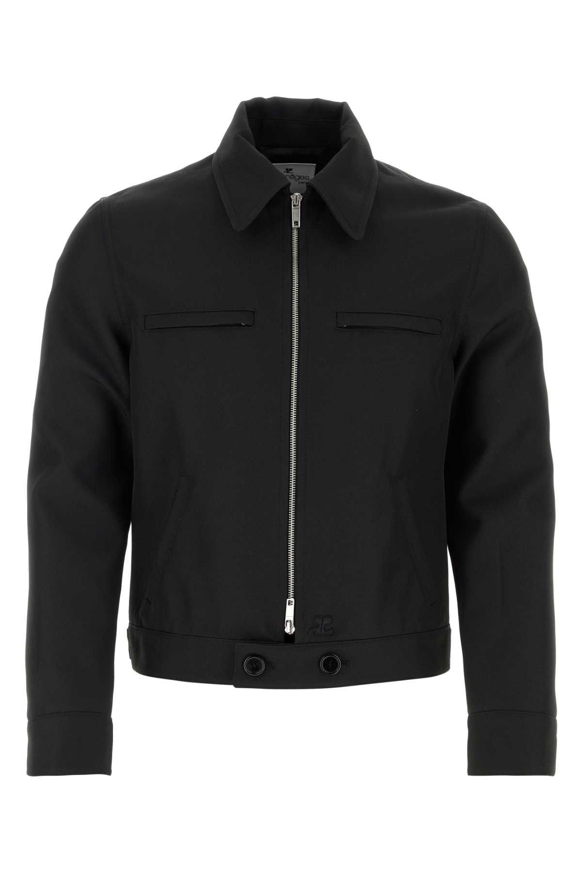 image of Courreges Black Polyester Jacket, Men's (Size Large)