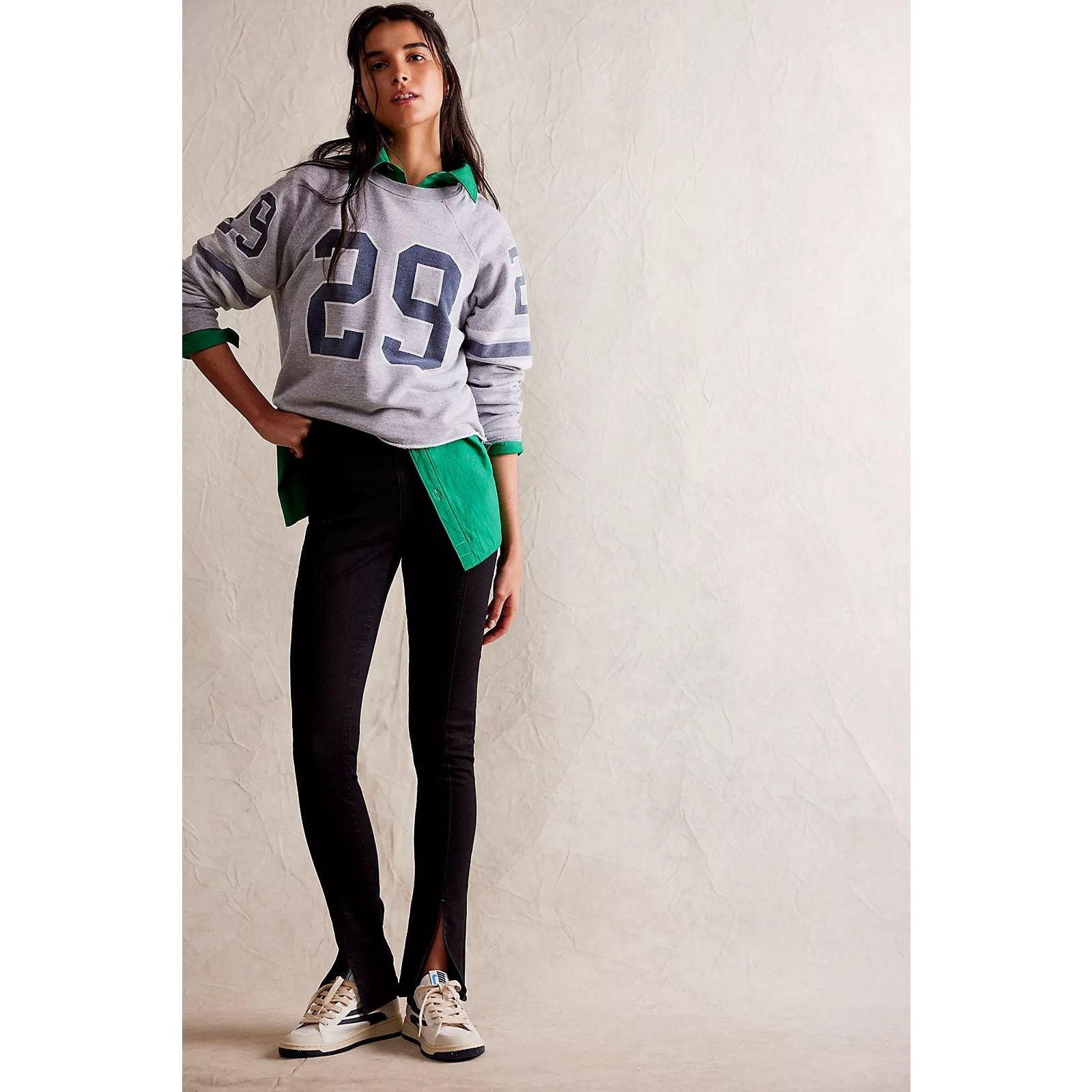 Free People New We The Free Double Dutch Pull-On Slit Skinny Jeans $78 Size 28" / US 6 / IT 42 - 1 Thumbnail