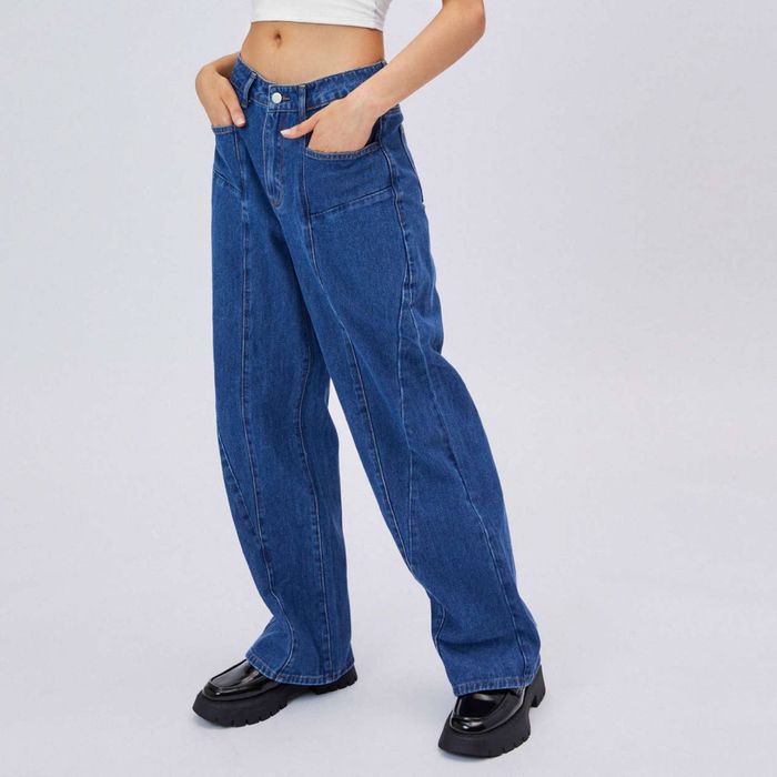 Cider Cider Dark Wash High Rise Dad Jeans Wide Leg Jeans Med 30" Grailed