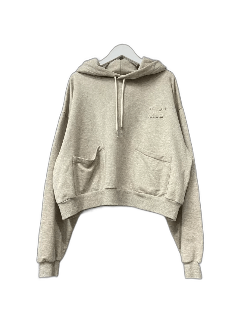 Celine Celine Oatmeal Hooded Sweatshirt Size L Size US L / EU 52-54 / 3 - 1 Thumbnail