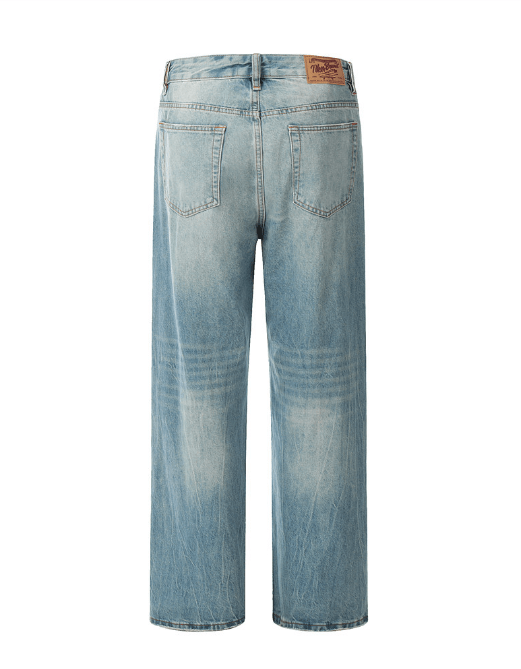 Japanese Brand Men's retro loose wide-leg ripped straight jeans y2k Size US 32 / EU 48 - 2 Thumbnail