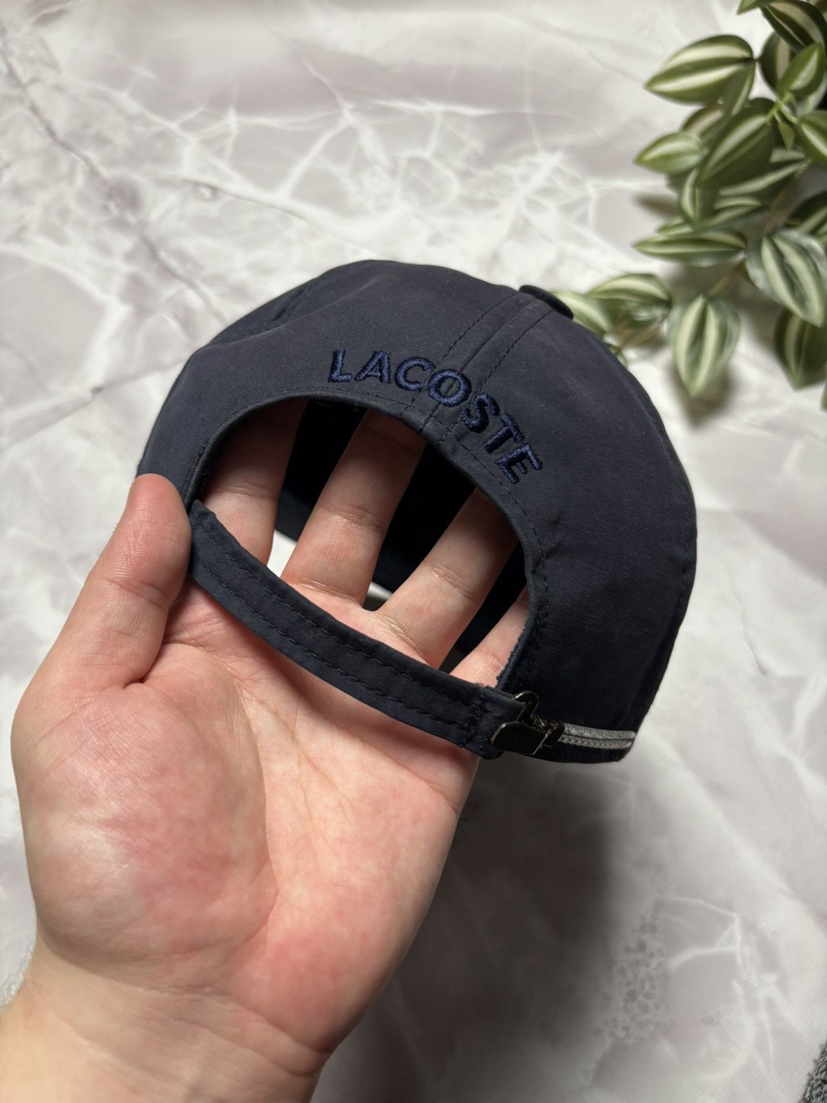 Lacoste Lacoste Vintage Cap Navy Adjustable YKK Strap Size 0 Small Size ONE SIZE - 5 Thumbnail
