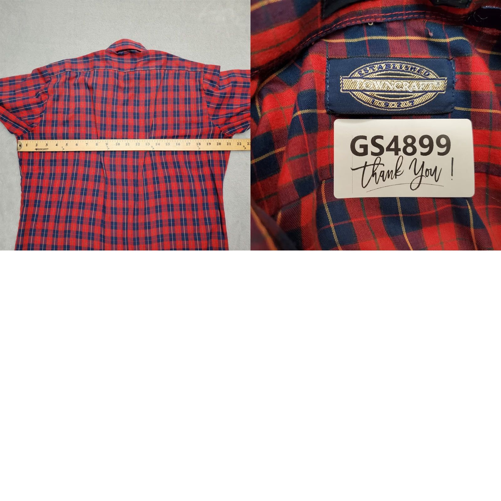 Vintage VINTAGE Towncraft Shirt Mens M Red Blue Plaid Button Short Sleeve JCPenney Size US M / EU 48-50 / 2 - 8 Thumbnail