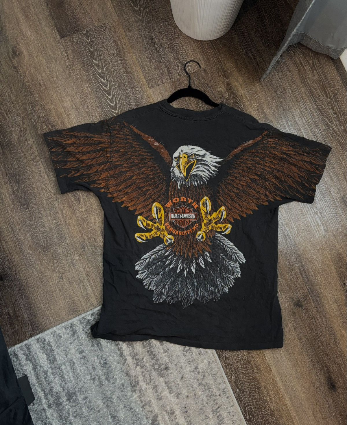 Harley Davidson Vintage 1993 Harley Davidson Eagle All Over Tee Size US XL / EU 56 / 4 - 3 Thumbnail