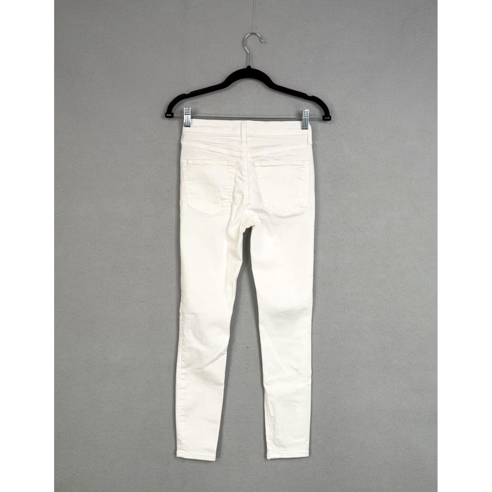 Free People Free People Jeans Womens 25 White Ripped Skinny Stretch Denim Boho Casual Grunge Mid Rise 5-Pocket Womens Boys Girls Size 42" / US 20 - 6 Thumbnail