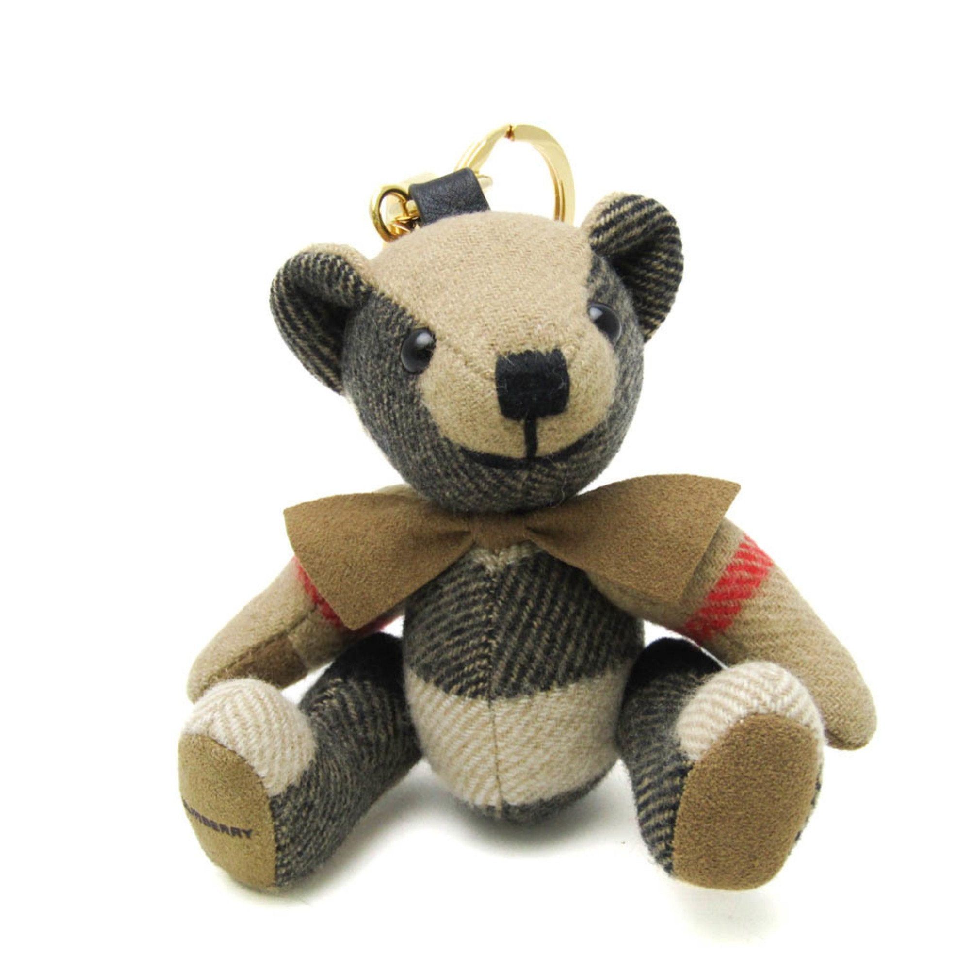 image of Burberry Thomas Bear Charm With Bowtie Bag Charm 8027167 Keyring [Beige,black,gold,red Color] in Wh