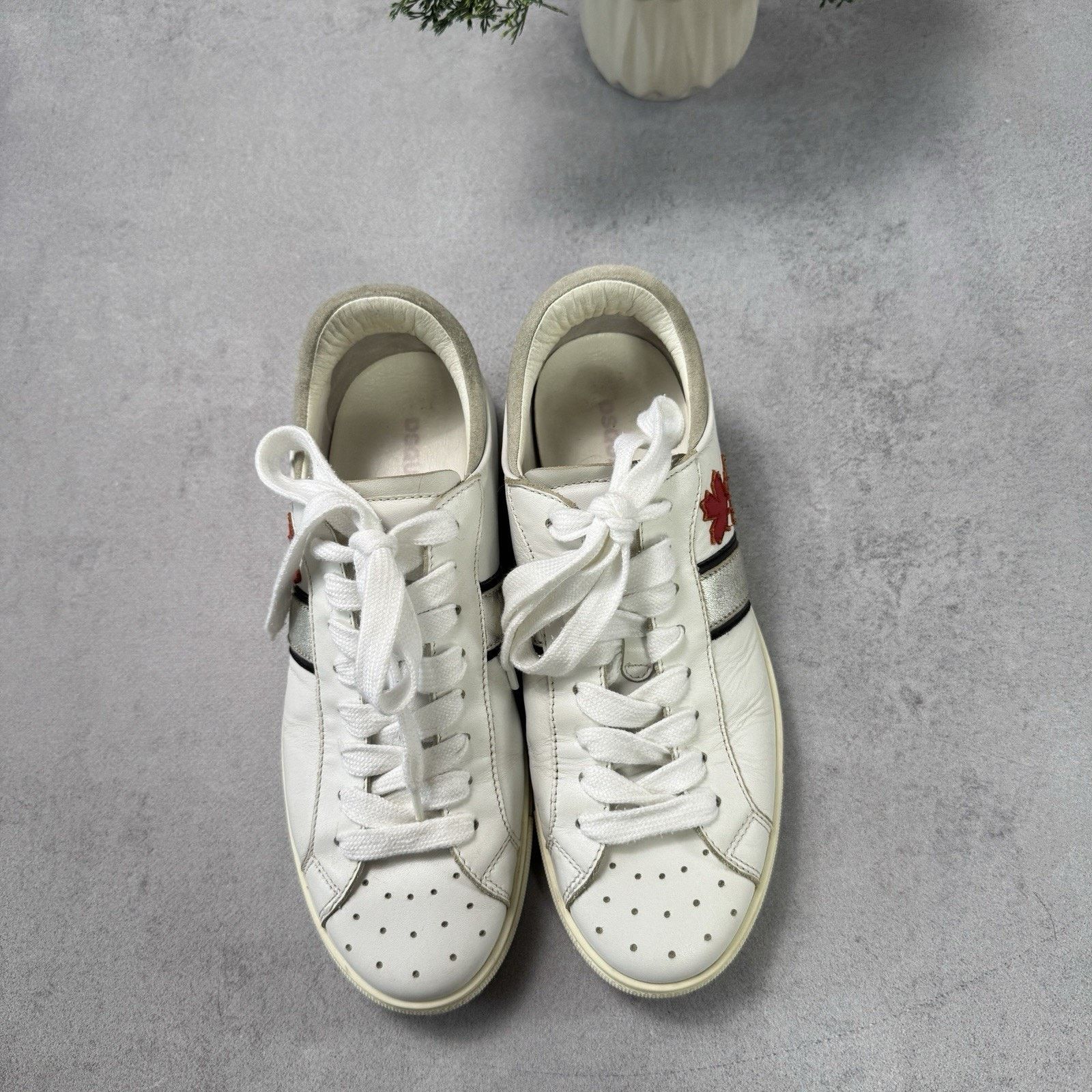 Dsquared2 Dsquared2 White Leather Low Top Sneakers Size 41 US 8 Men Size US 8 / EU 41 - 23 Thumbnail