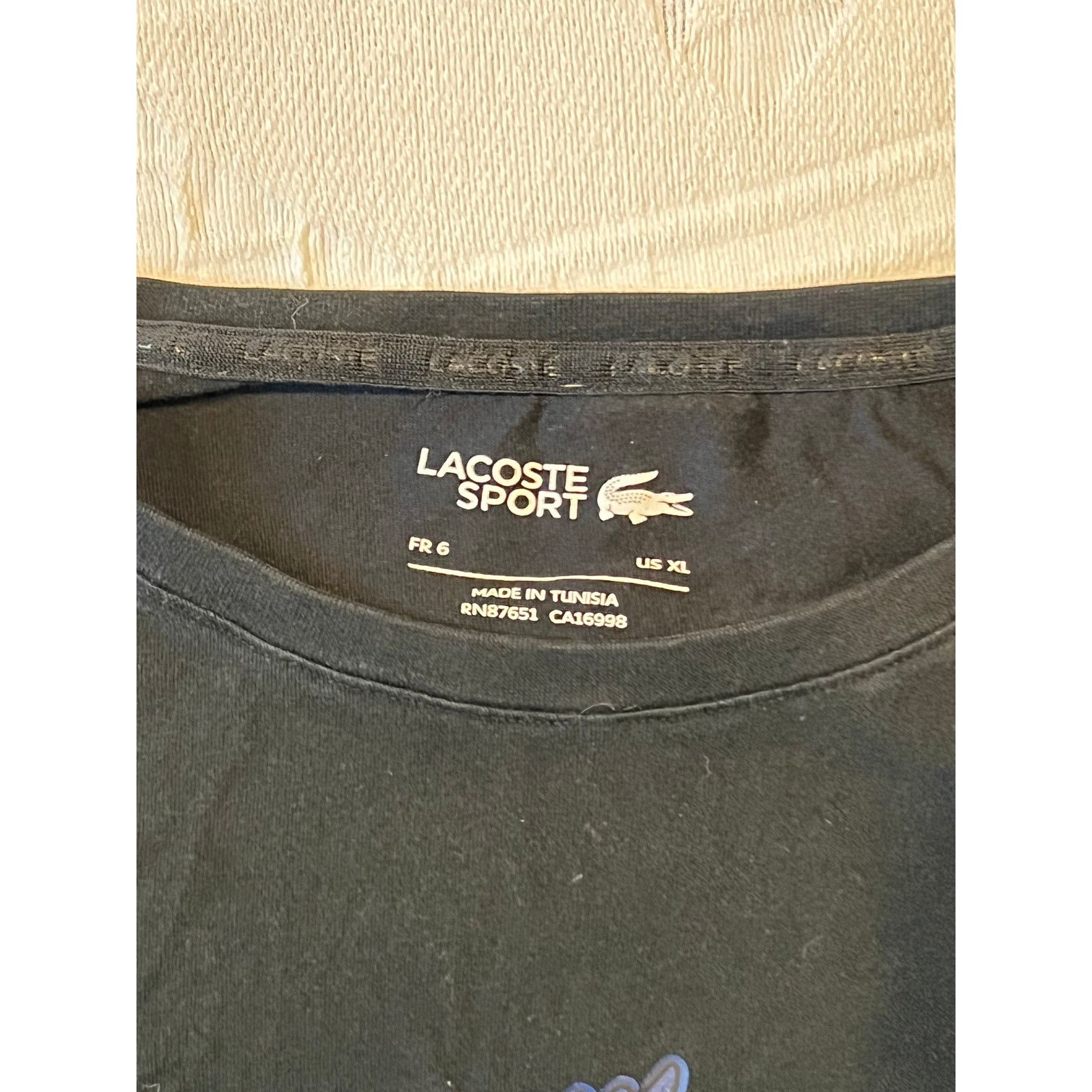 Lacoste Lacoste Sport Black T-shirt Mens XL Size US XL / EU 56 / 4 - 3 Thumbnail