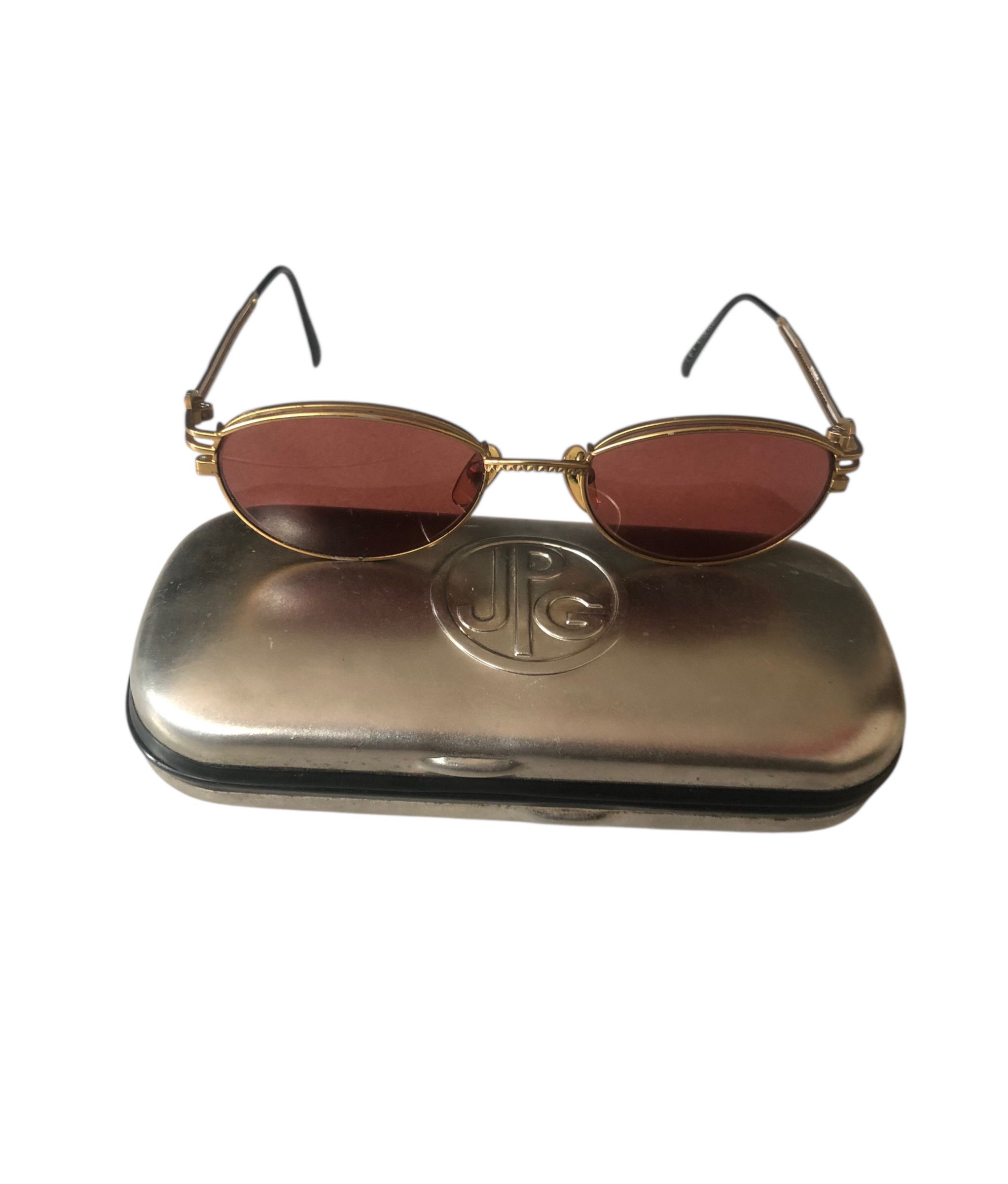 Jean Paul Gaultier 💯🔥Vintage JPG JEAN PAUL GAULTIER 58-6104 Gold Sunglasses Size ONE SIZE - 5 Thumbnail