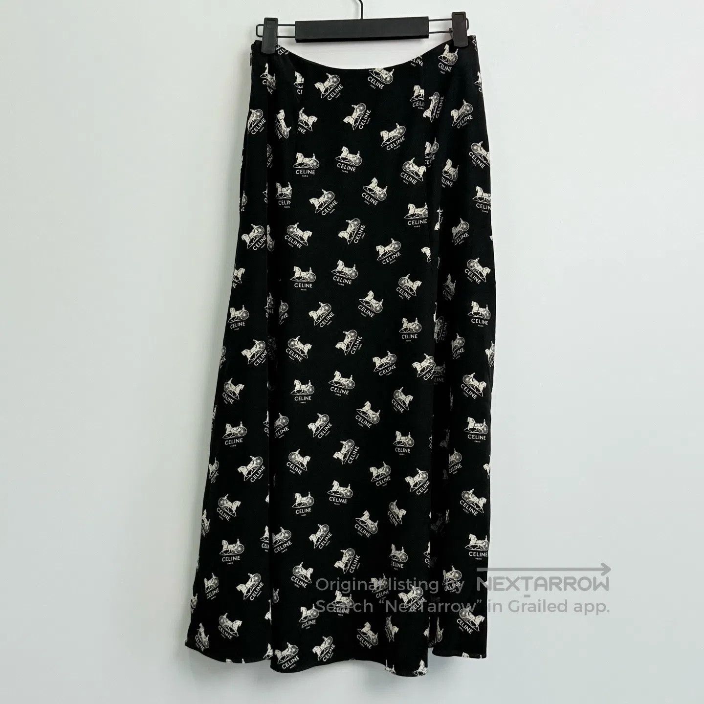 Celine CELINE Logo Printed Casual A-Line Skirt| Size 33" - 3 Thumbnail
