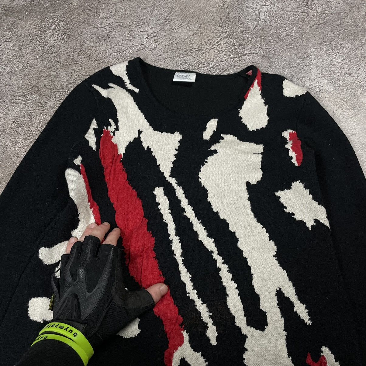Vintage Vintage 90s Abstract Knit Sweater Black Grunge Skater Boxy M Size M / US 6-8 / IT 42-44 - 4 Thumbnail