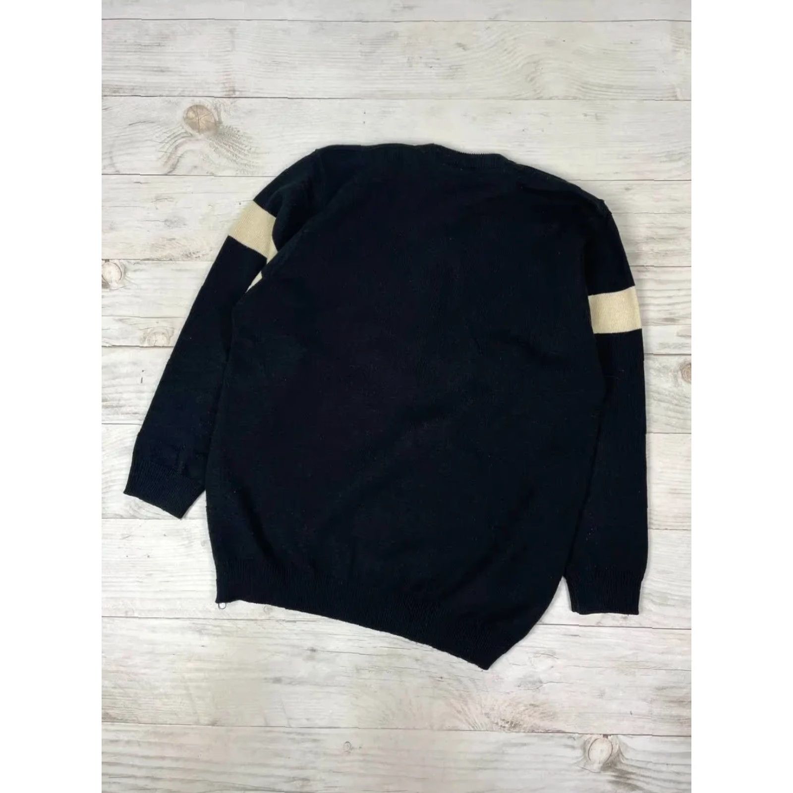 Diesel VINTAGE Diesel Knit Sweater V-Neck Big Logo 90s Men 2XL Black Size US XXL / EU 58 / 5 - 8 Thumbnail