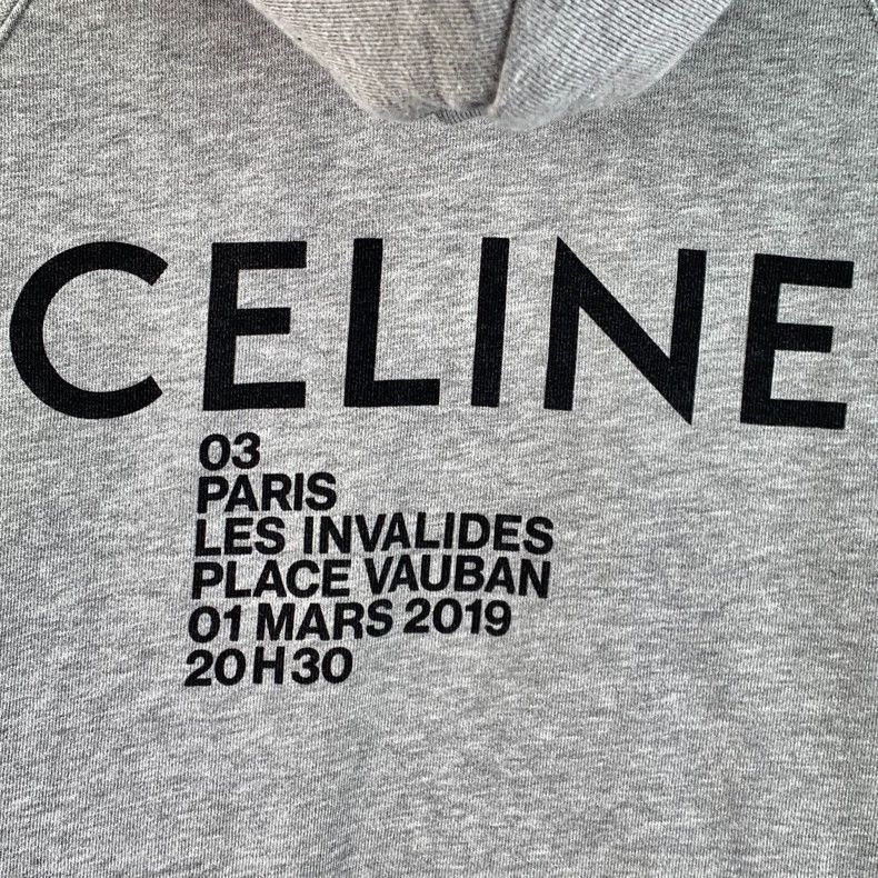 Celine Grey Logo Print Hooded Sweatshirt Size US S / EU 44-46 / 1 - 5 Thumbnail