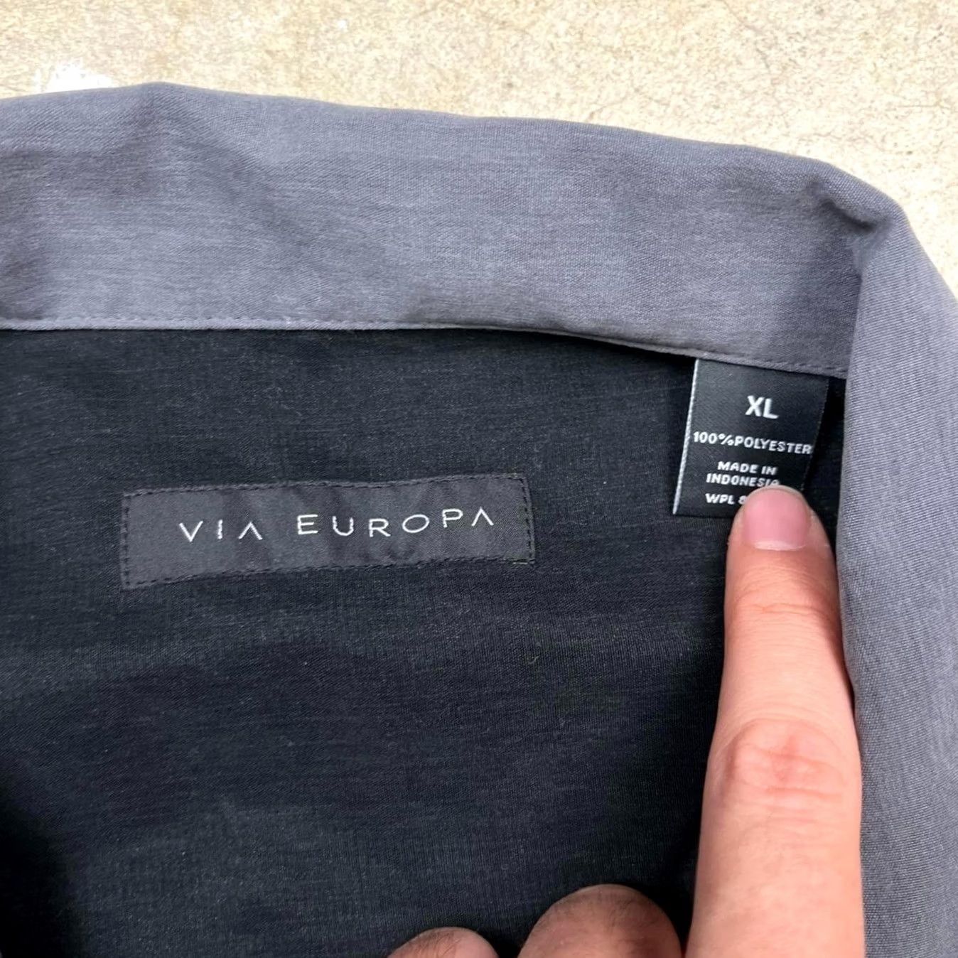 Vintage VINTAGE Via Europa shirt Y2k camp collar button up black grey XL Size US XL / EU 56 / 4 - 3 Thumbnail