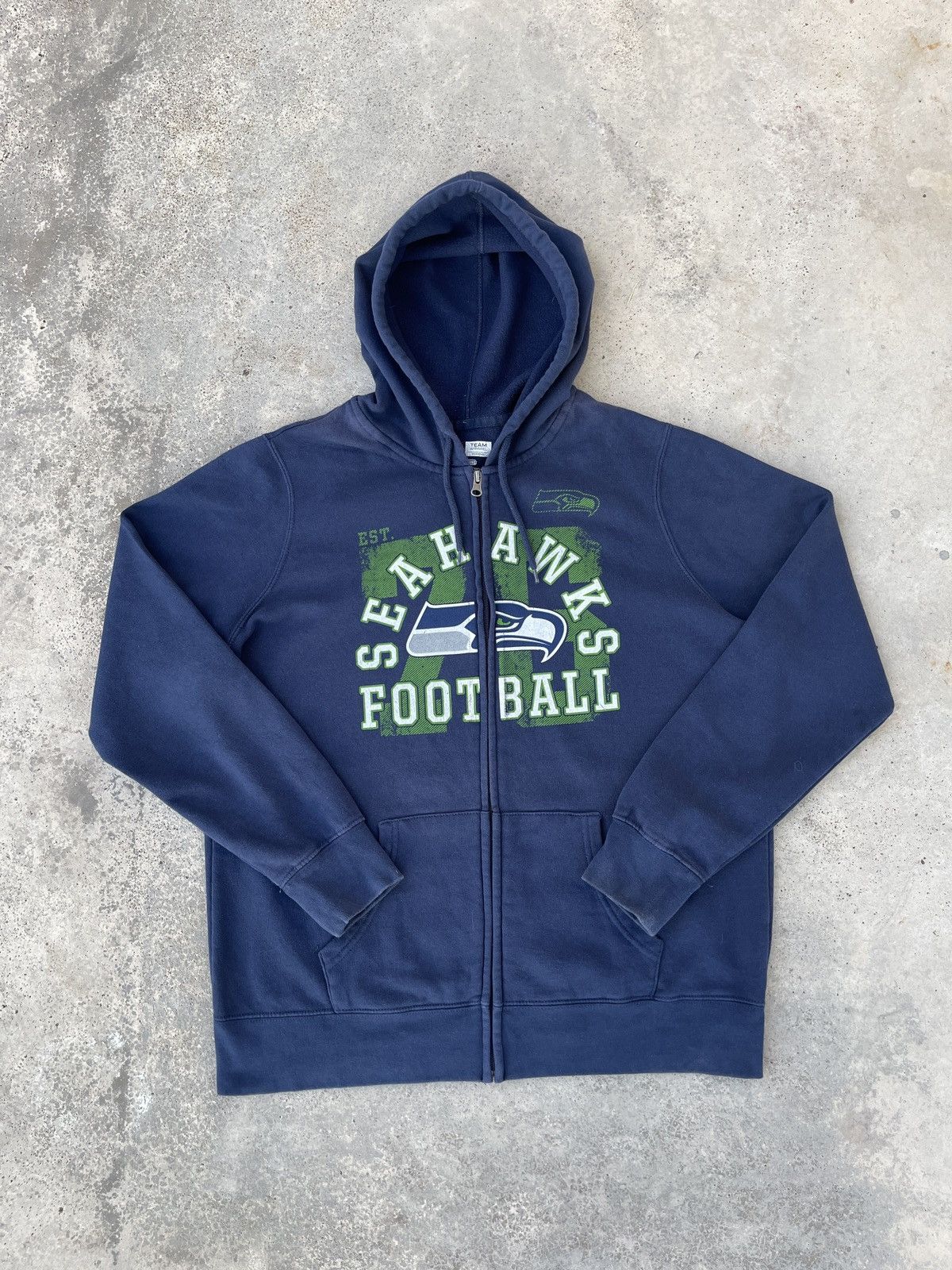 NFL × Vintage Vintage Seattle Seahawks Footbal Full Zipper Hoodie Size US L / EU 52-54 / 3 - 1 Thumbnail